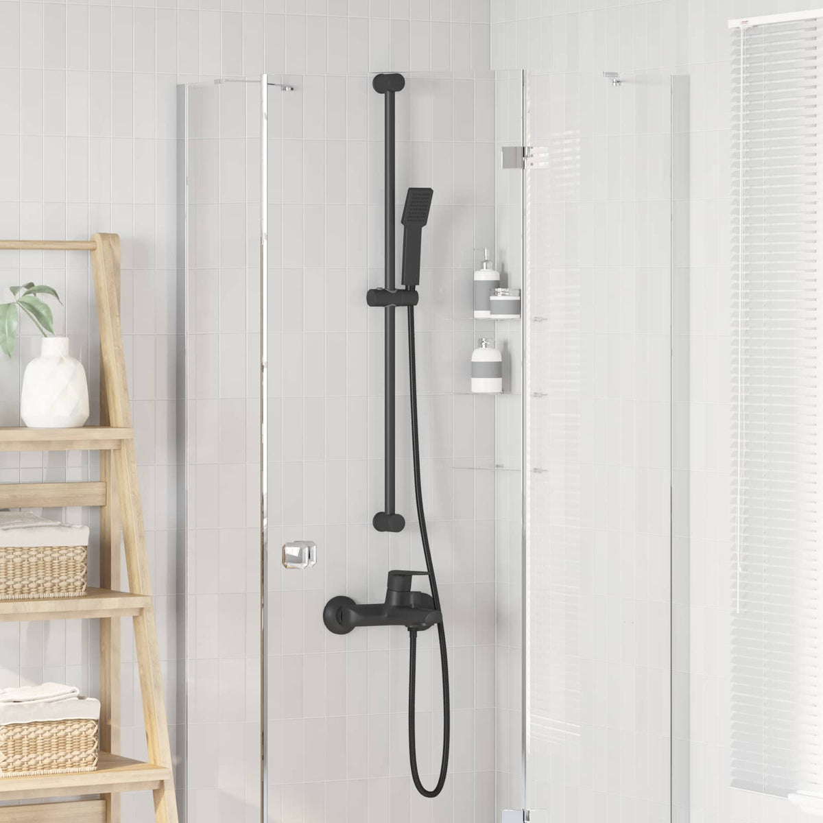 Set sustava za tuš Crna 100 cm Nehrđajući čelik