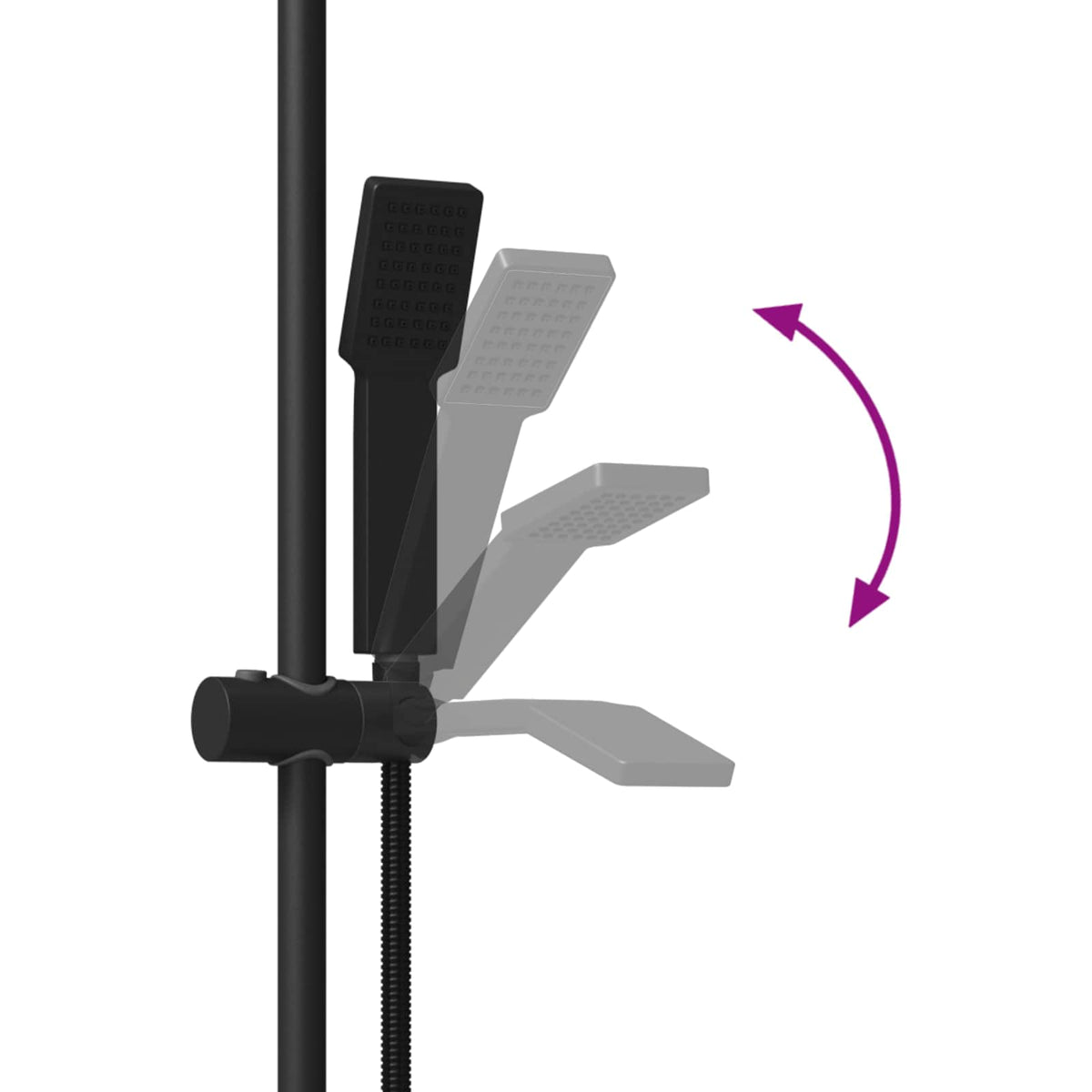 Set sustava za tuš Crna 100 cm Nehrđajući čelik