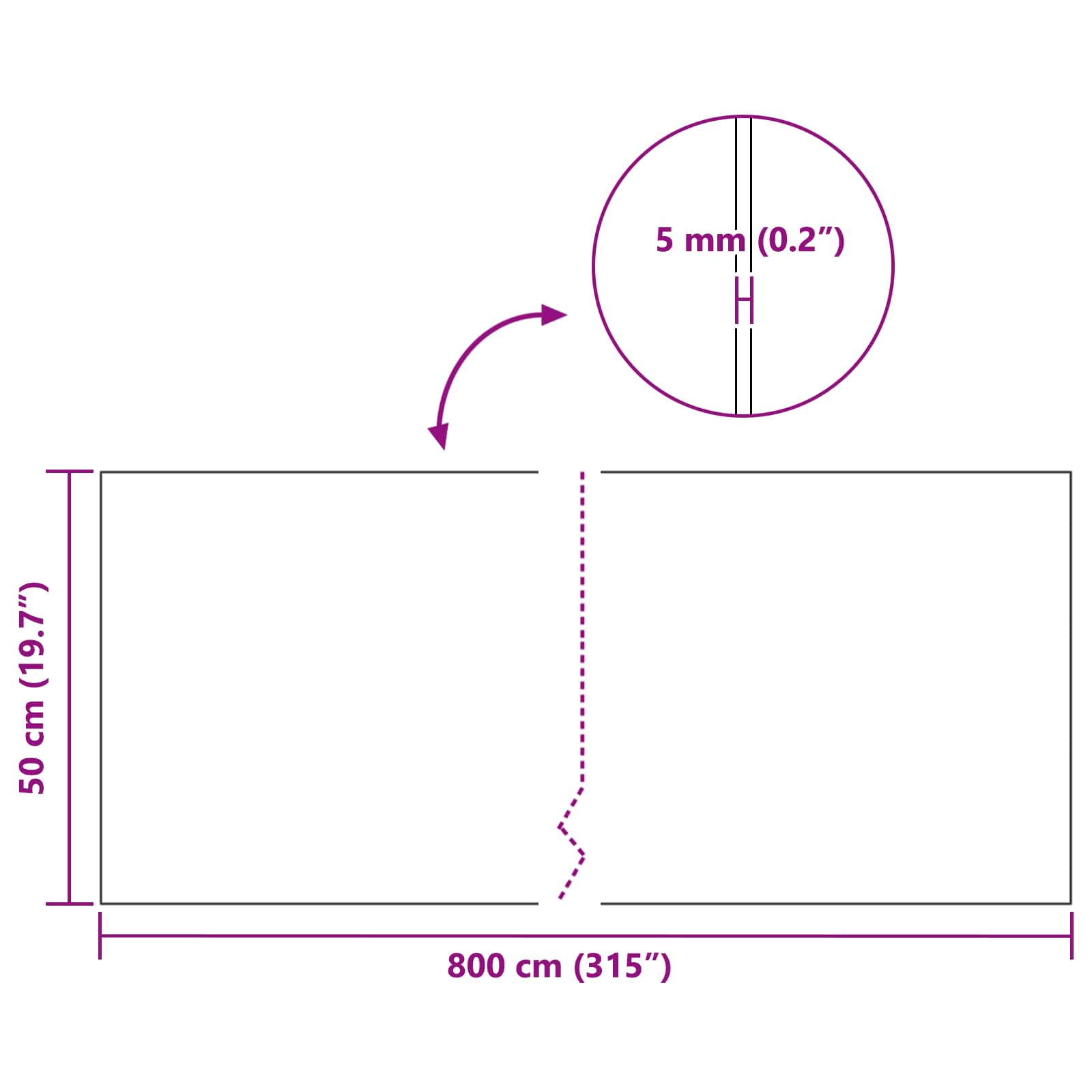 Role pluta Smeđa 800 x 50 x 0,5 cm Pluta
