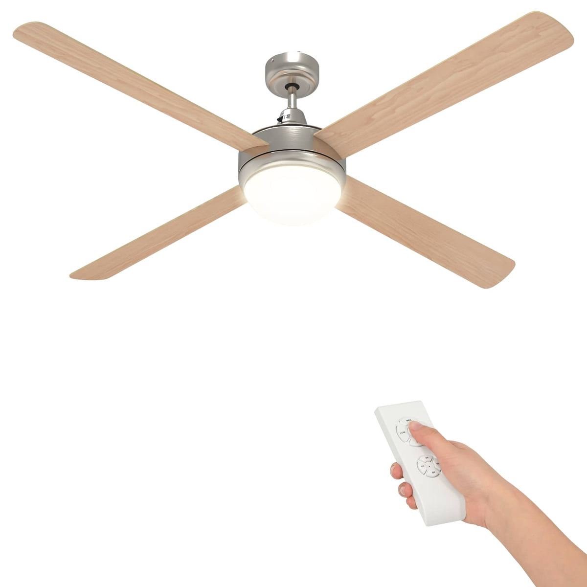 Ventilator za strop s svjetlom i daljinskim upravljačem Sonoma Smeđa Ø 130 cm