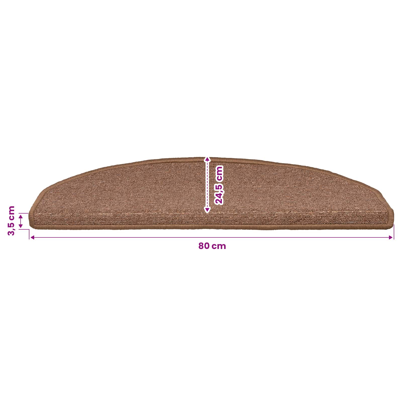 Samoljepljivi stepenasti ulošci 15 pcs Smeđa 80 x 24,5 x 3,5 cm
