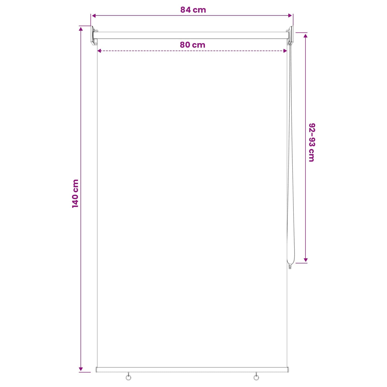 Roleta zaštita od UV zračenja Sivosmeđa 80 x 140 cm Poliester