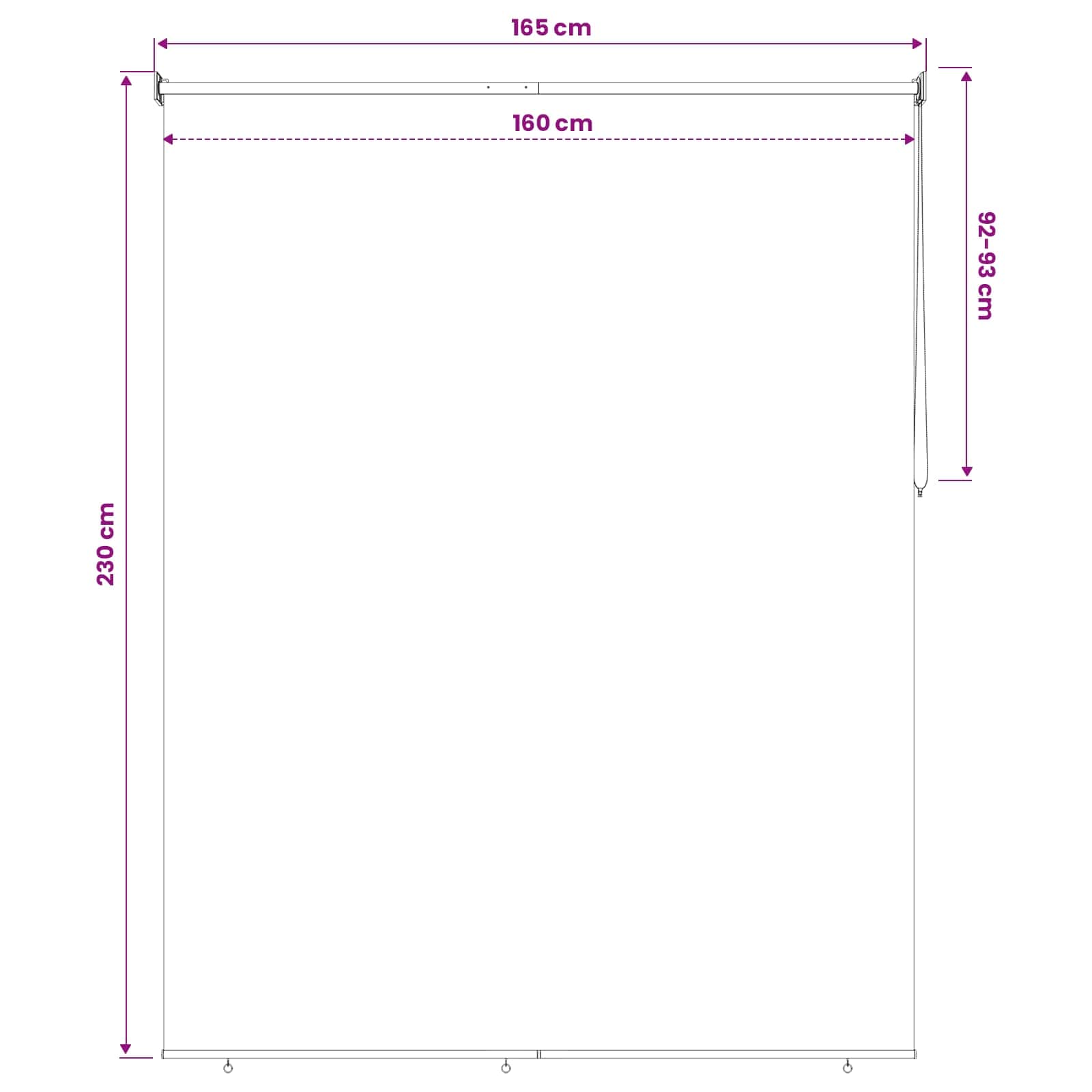 Roleta zaštita od UV zračenja Antracit 160 x 230 cm Poliester