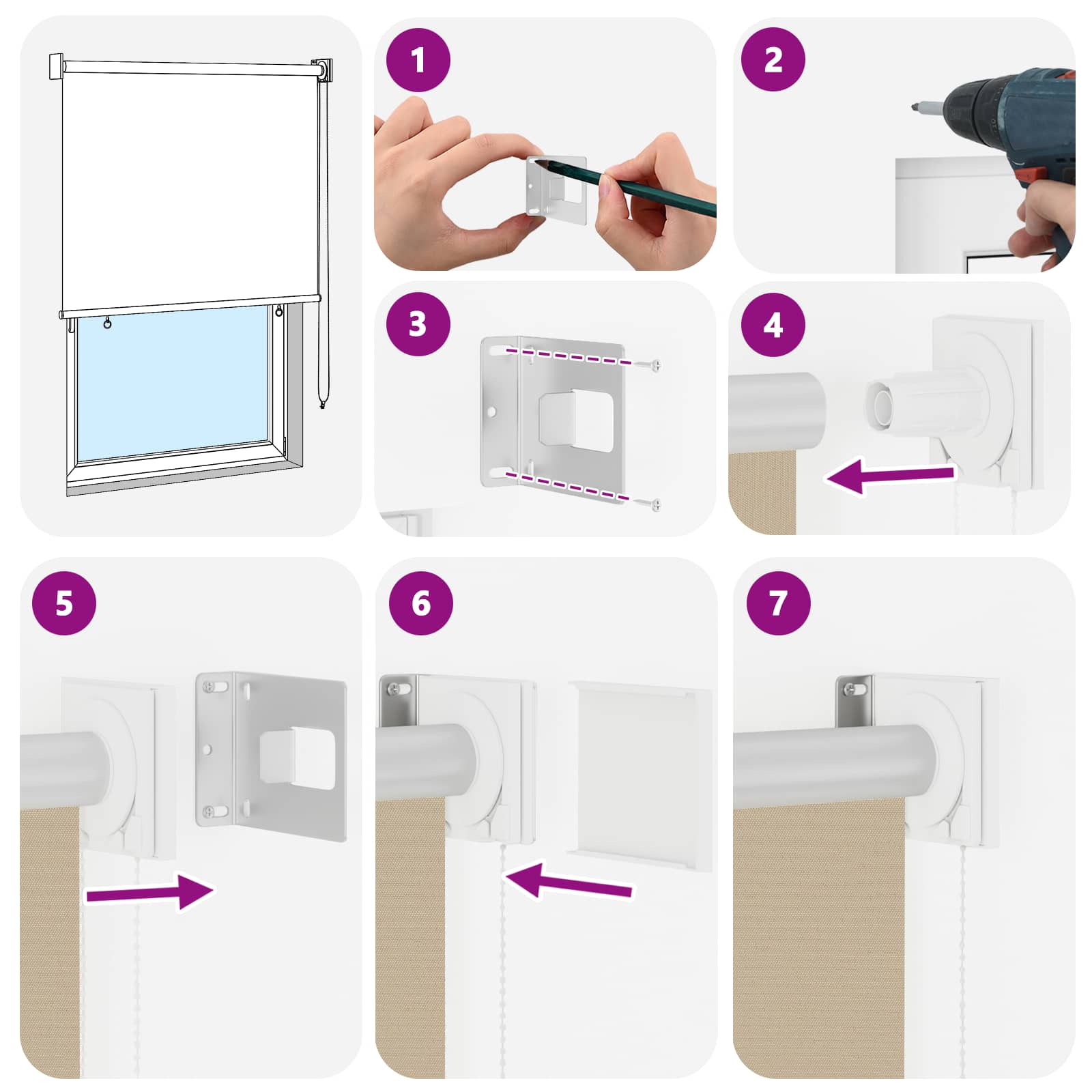 Rolo zavjesa za vanjsku uporabu s UV zaštitom Bež 60 x 230 cm