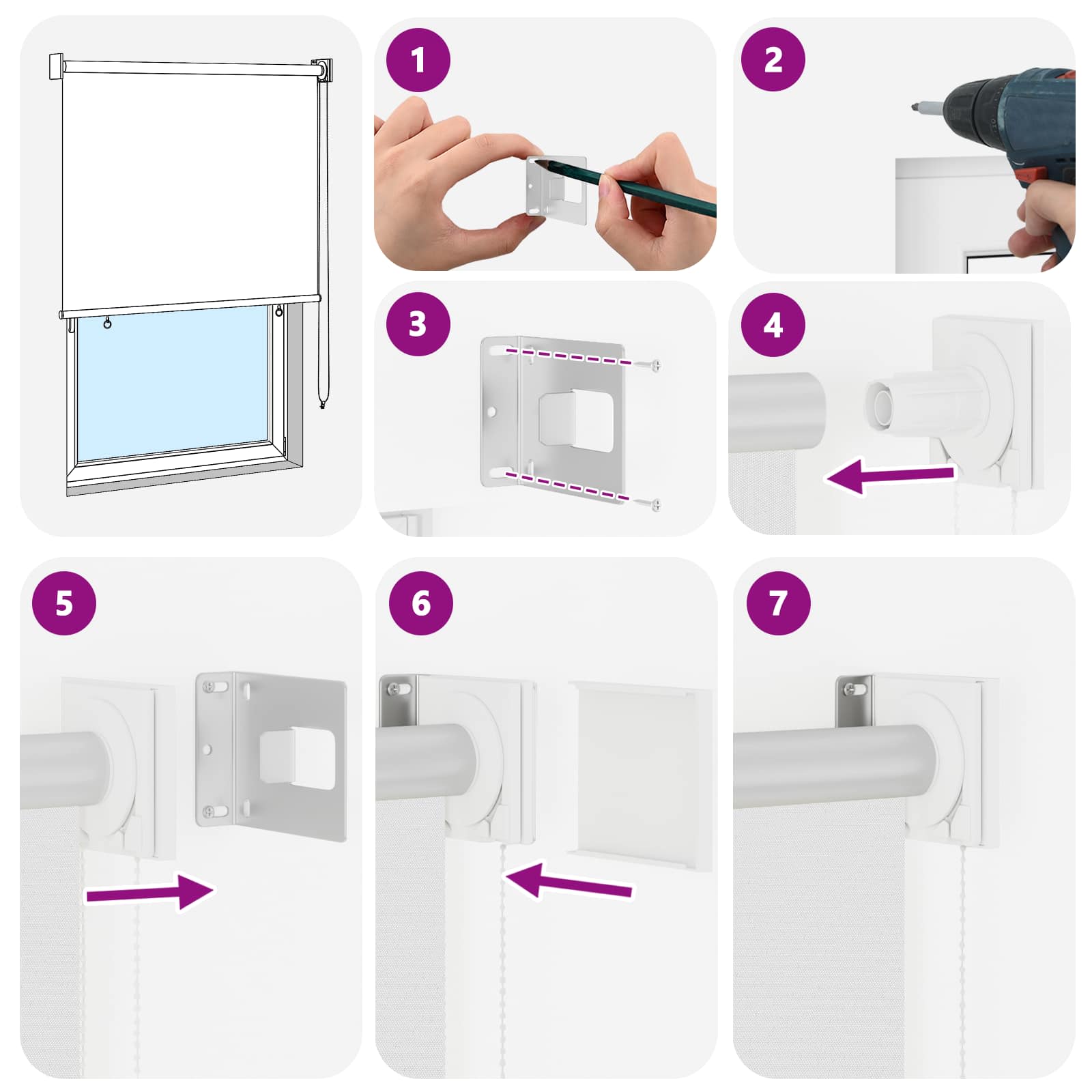 Rolo zavjesa za vanjsku uporabu s UV zaštitom Bijela