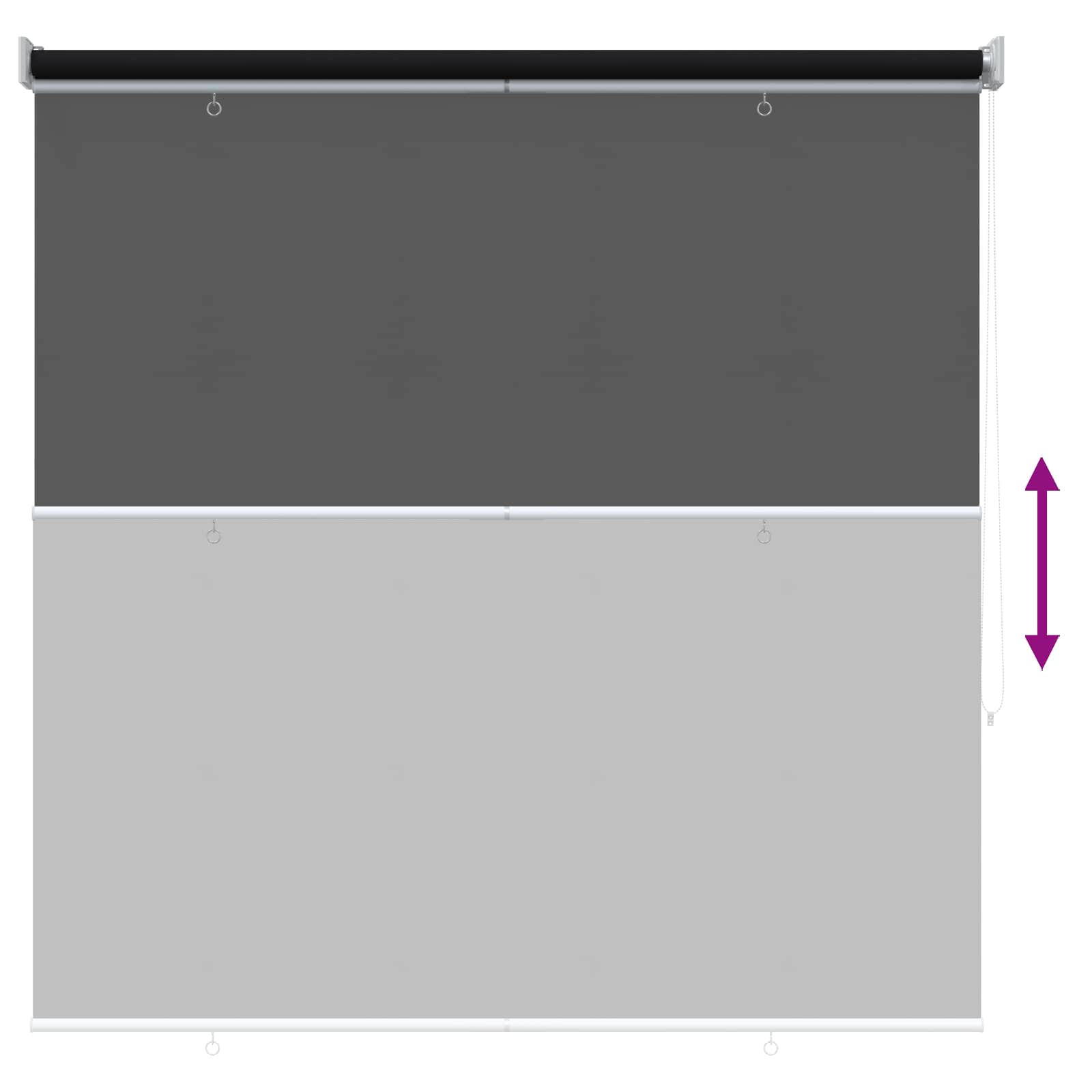 Roleta zaštita od UV zračenja Crna 140 x 140 cm Poliester