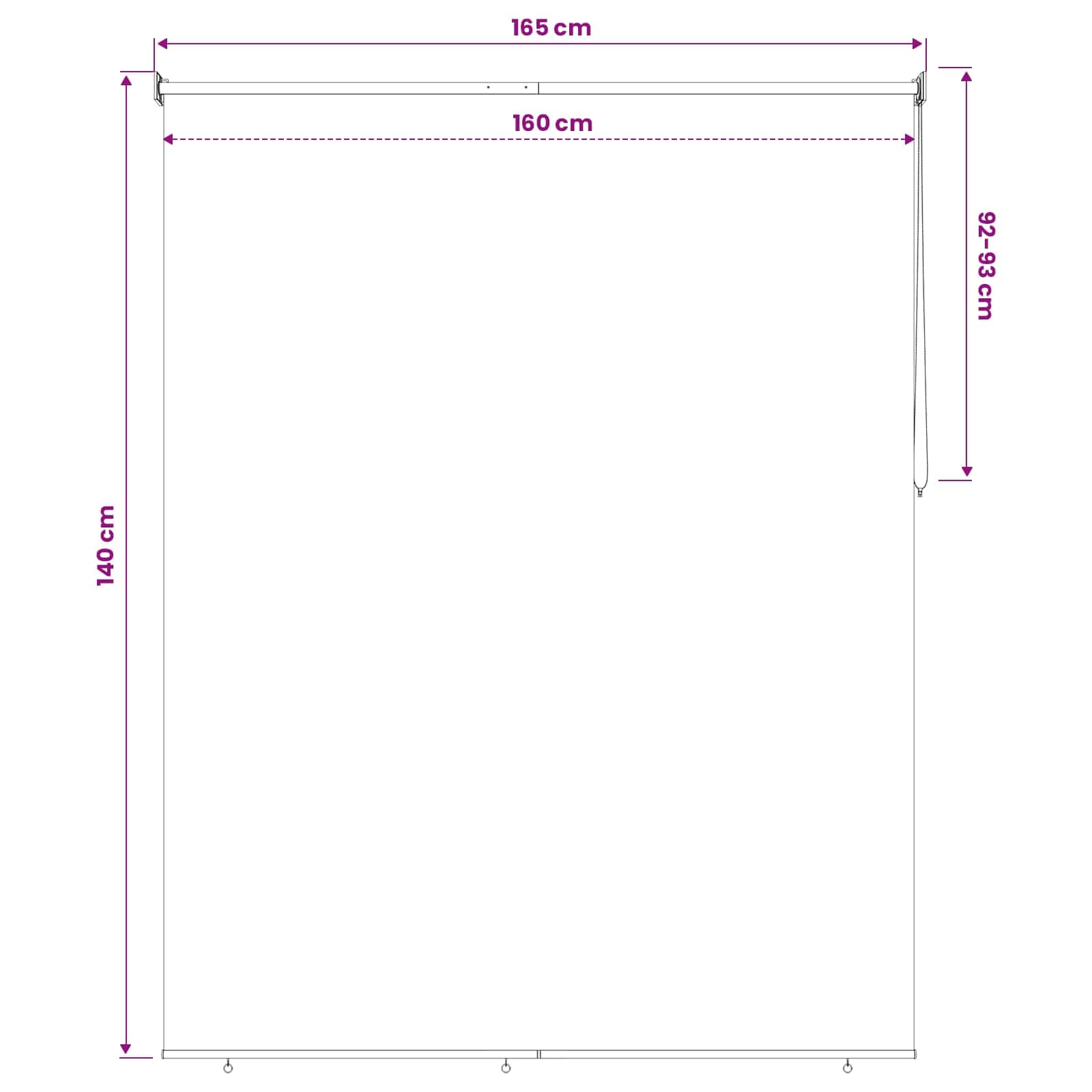 Roleta zaštita od UV zračenja Svjetlosiva 160 x 140 cm