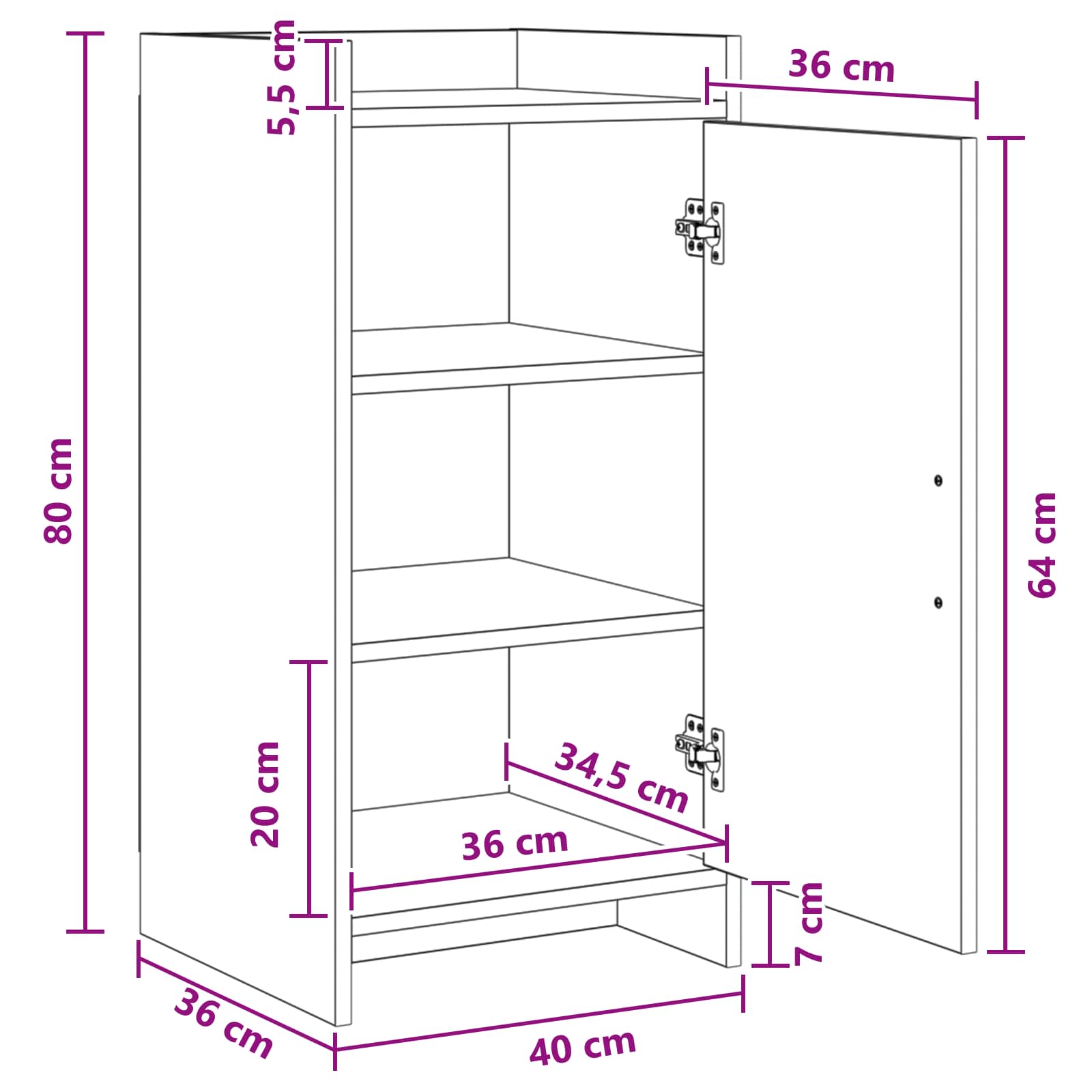 Kreveta Hrast sonoma 40 x 36 x 80 cm Konstruirano drvo