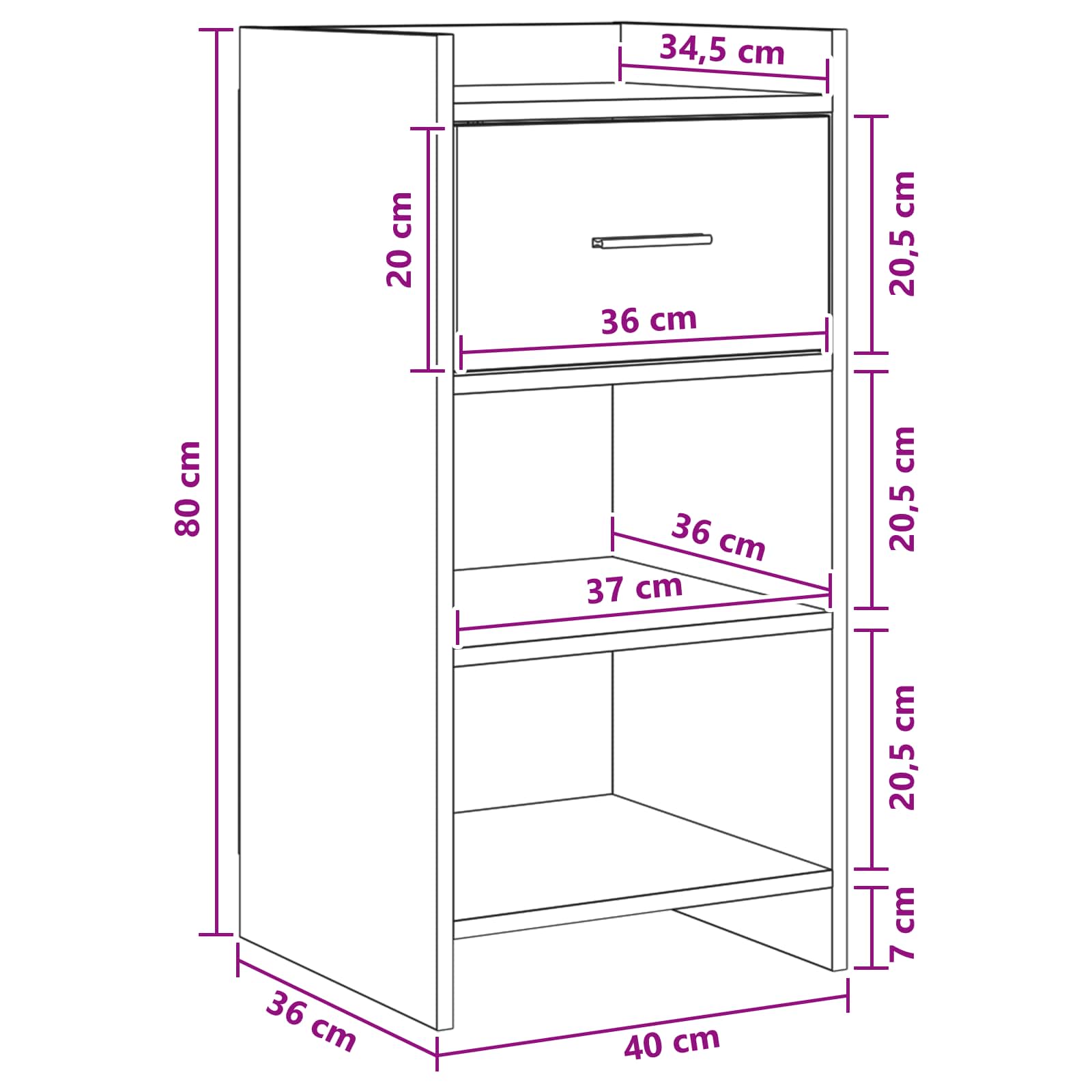 Kreveta Betonska siva 40 x 36 x 80 cm Konstruirano drvo