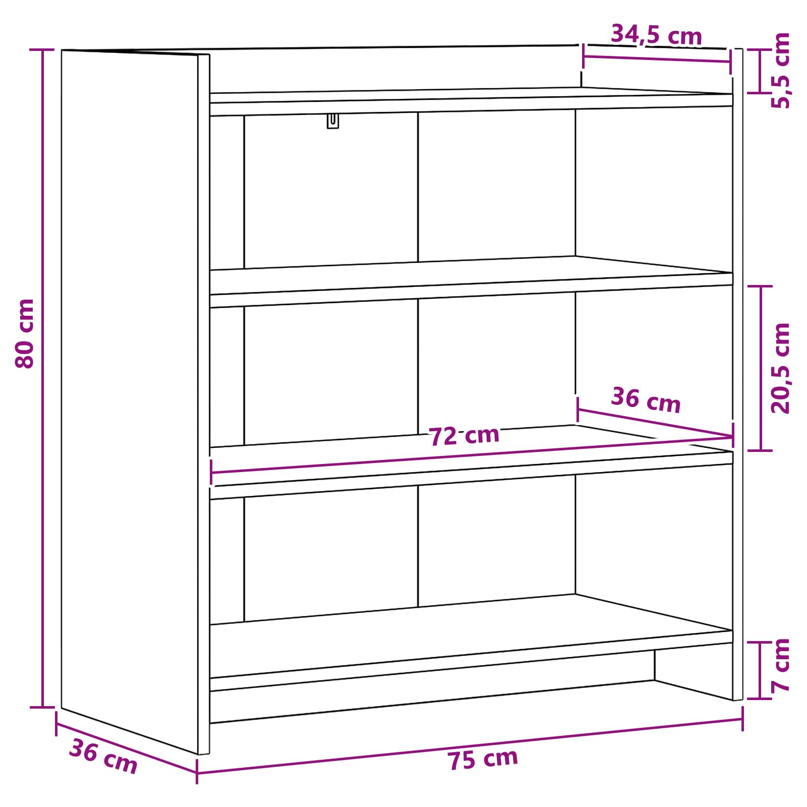 Kreveta Siva Sonoma 75 x 36 x 80 cm Konstruirano drvo