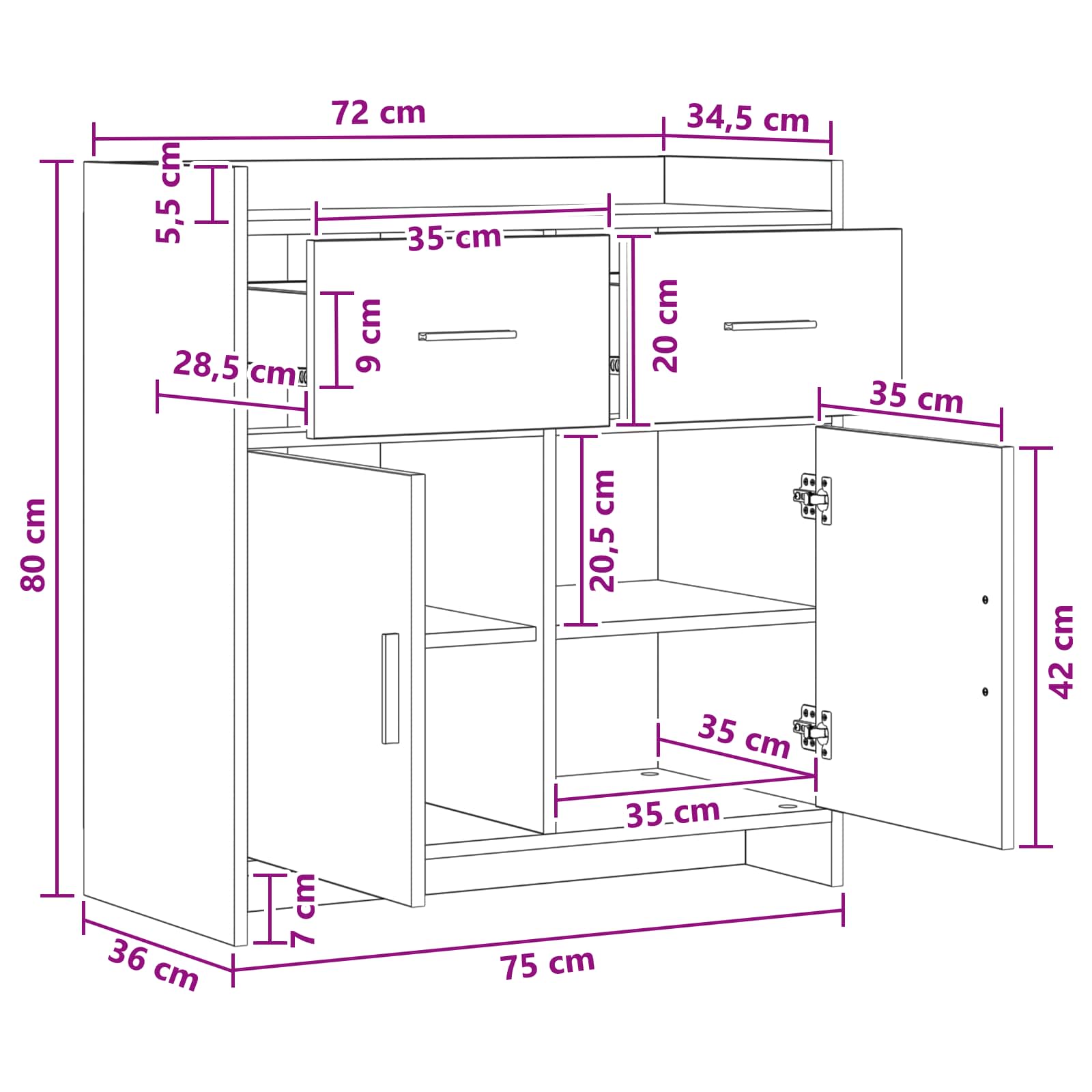 Kreveta Bijela 75 x 36 x 80 cm Konstruirano drvo
