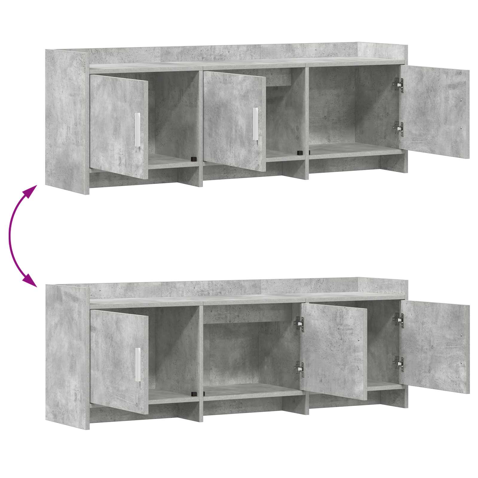 TV ormar 130 x 33 x 47 cm Betonska siva Konstruirano drvo