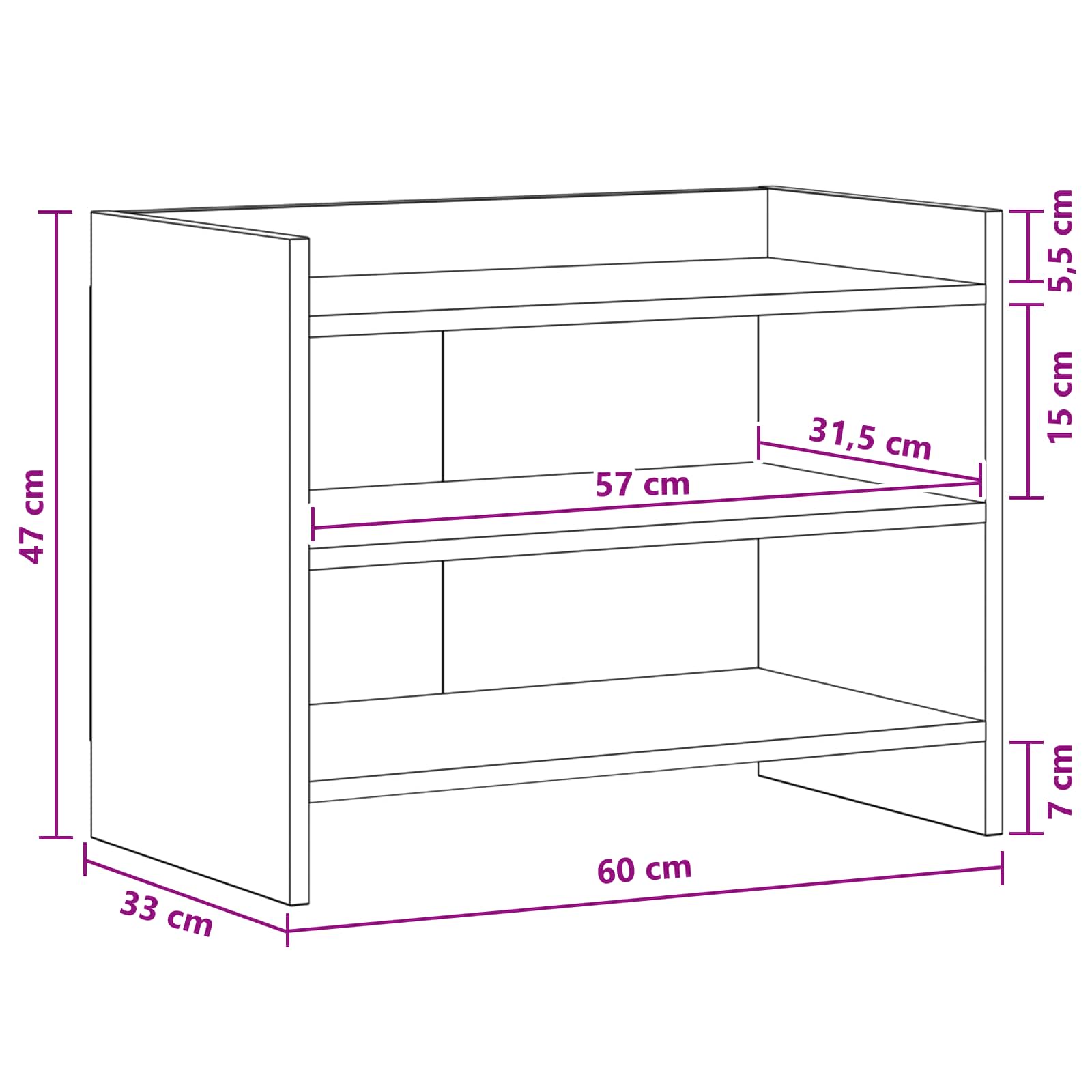 TV ormar 60 x 33 x 47 cm Betonska siva Konstruirano drvo
