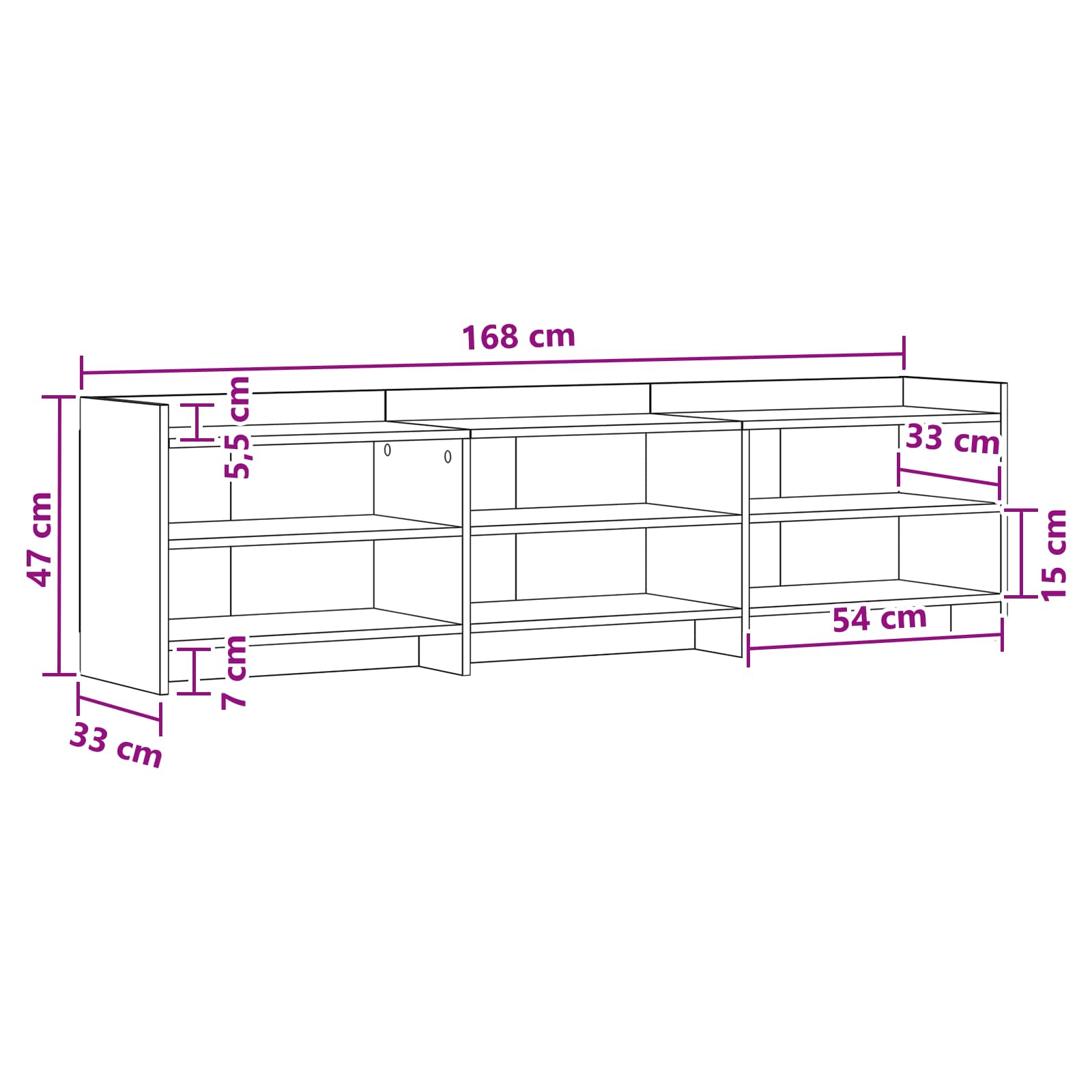 TV ormar 168 x 33 x 47 cm Hrast sonoma Konstruirano drvo