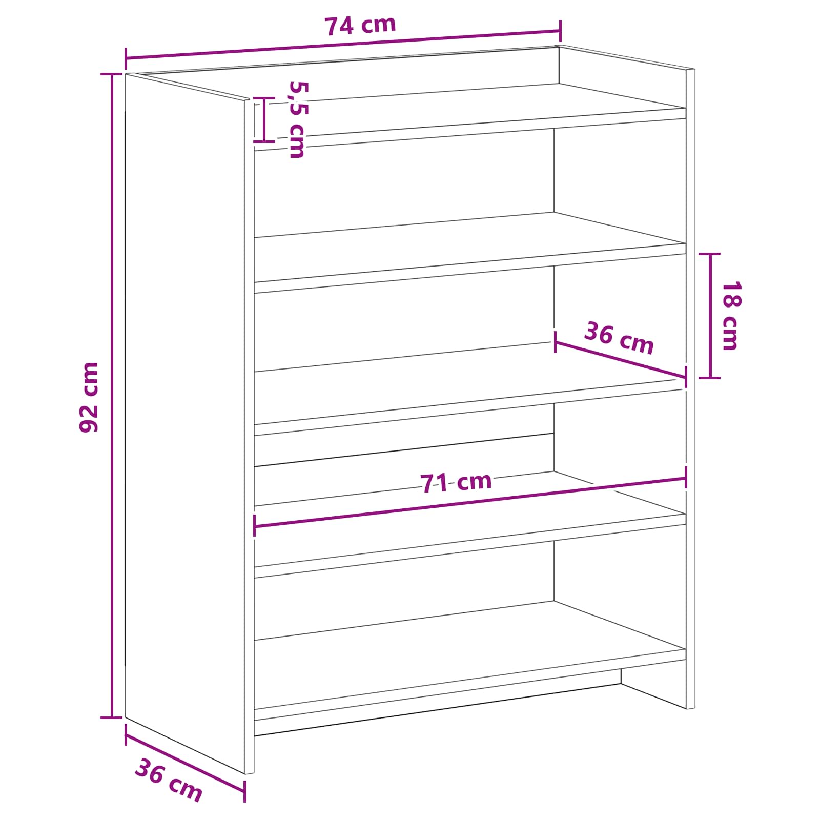 Ormar za cipele Staro drvo 73,5 x 36 x 92 cm Konstruirano drvo