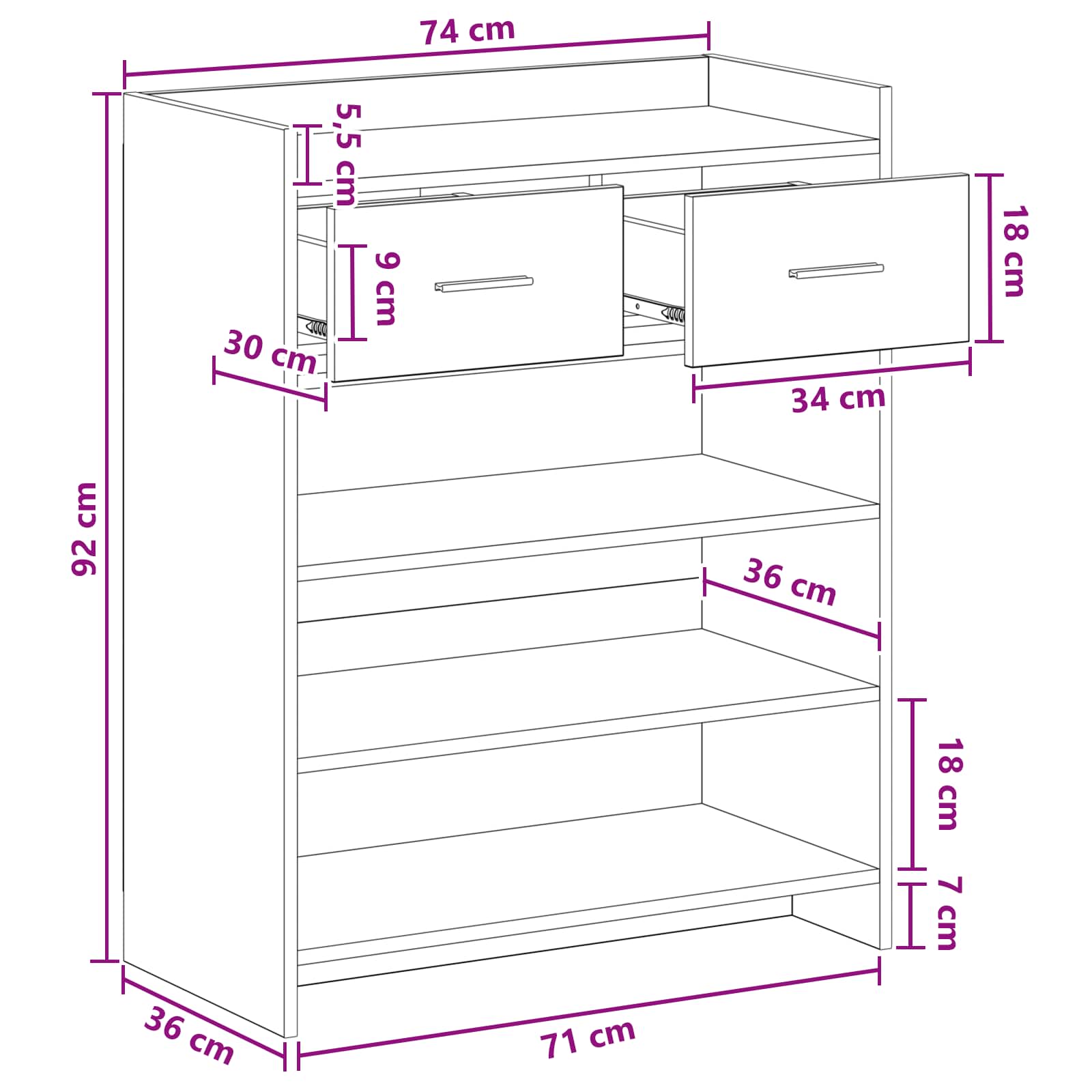 Ormar za cipele Bijela 73,5 x 36 x 92 cm Konstruirano drvo