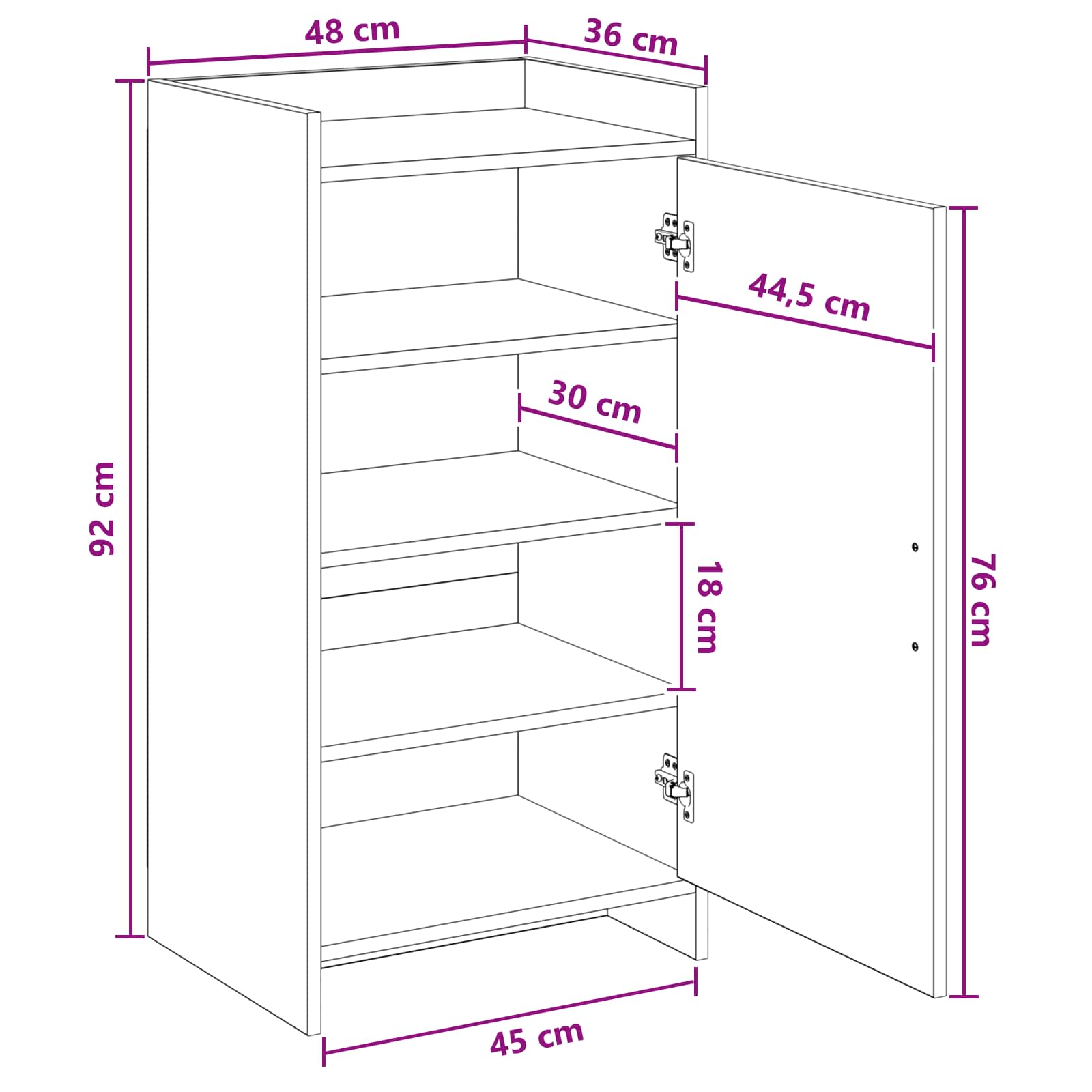 Ormar za cipele Betonska siva 48 x 36 x 92 cm Konstruirano drvo
