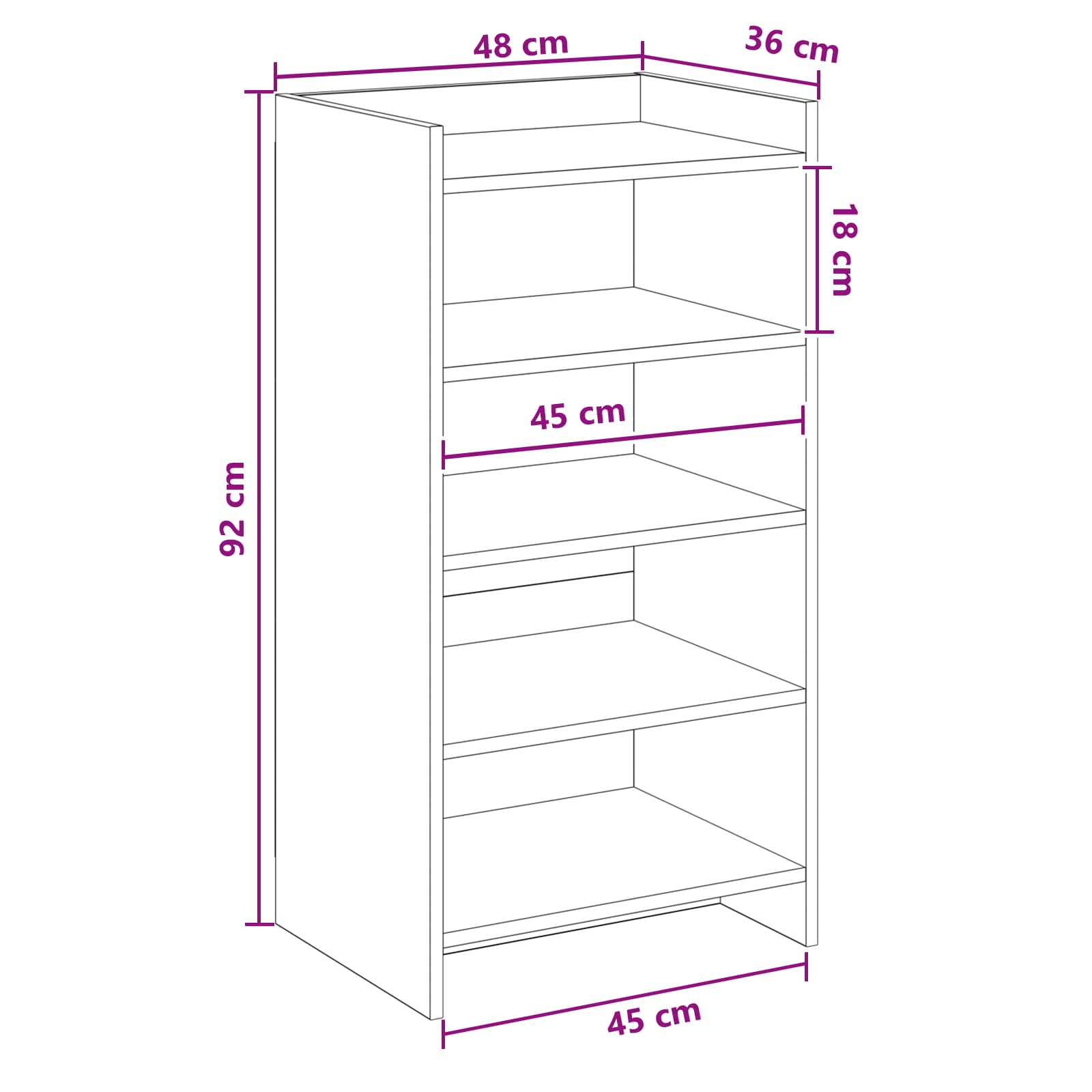 Ormar za cipele Crni hrast 48 x 36 x 92 cm Konstruirano drvo