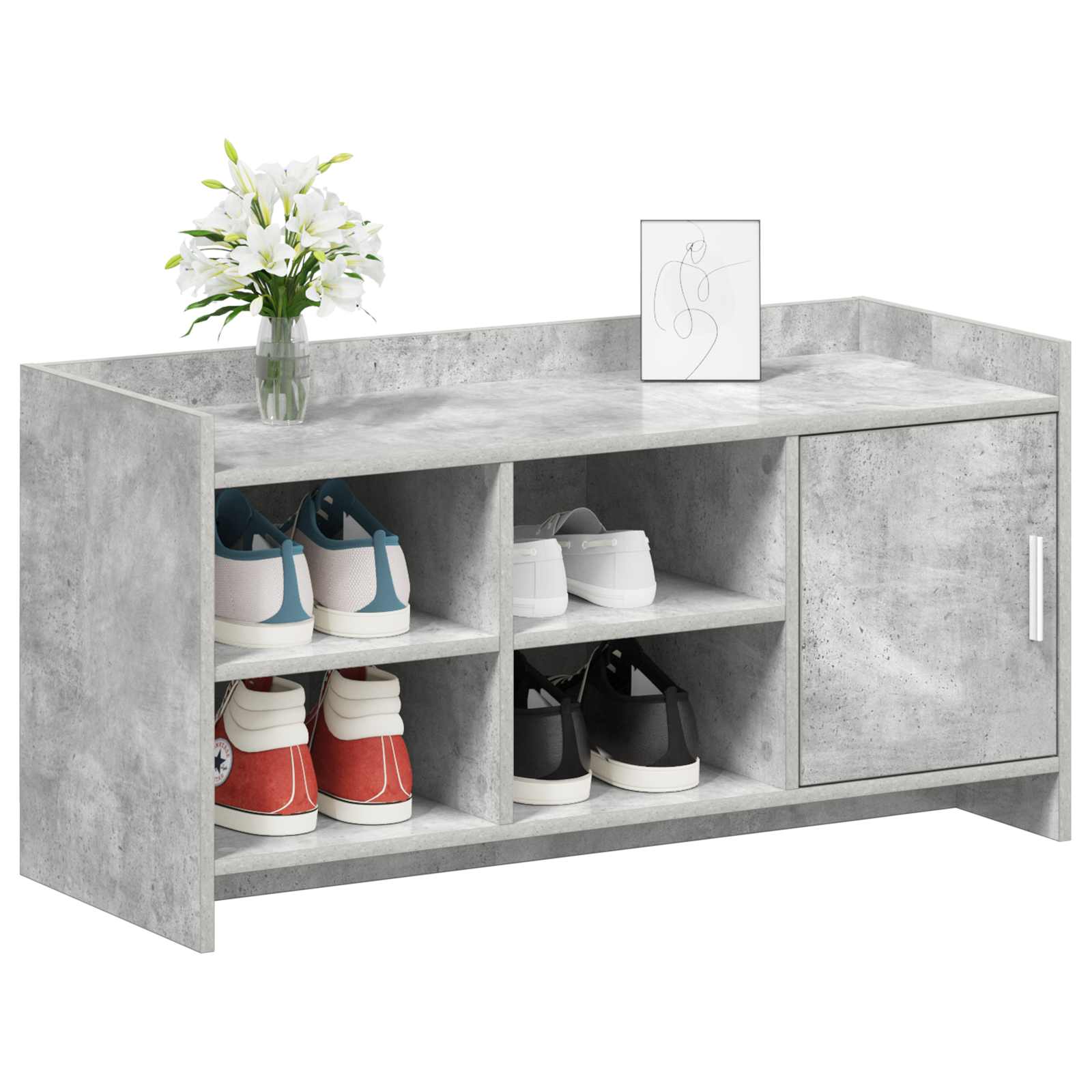Ormar za cipele s pohranom Betonska siva 100 x 39,5 x 51 cm