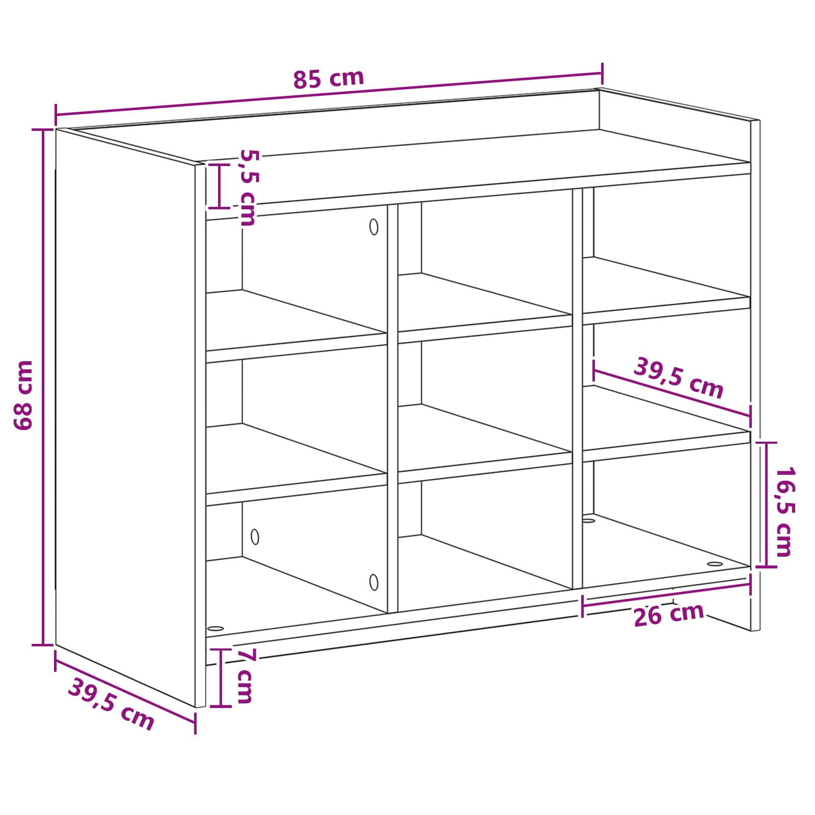 Ormar za cipele Bijela 85 x 39,5 x 70 cm Konstruirano drvo