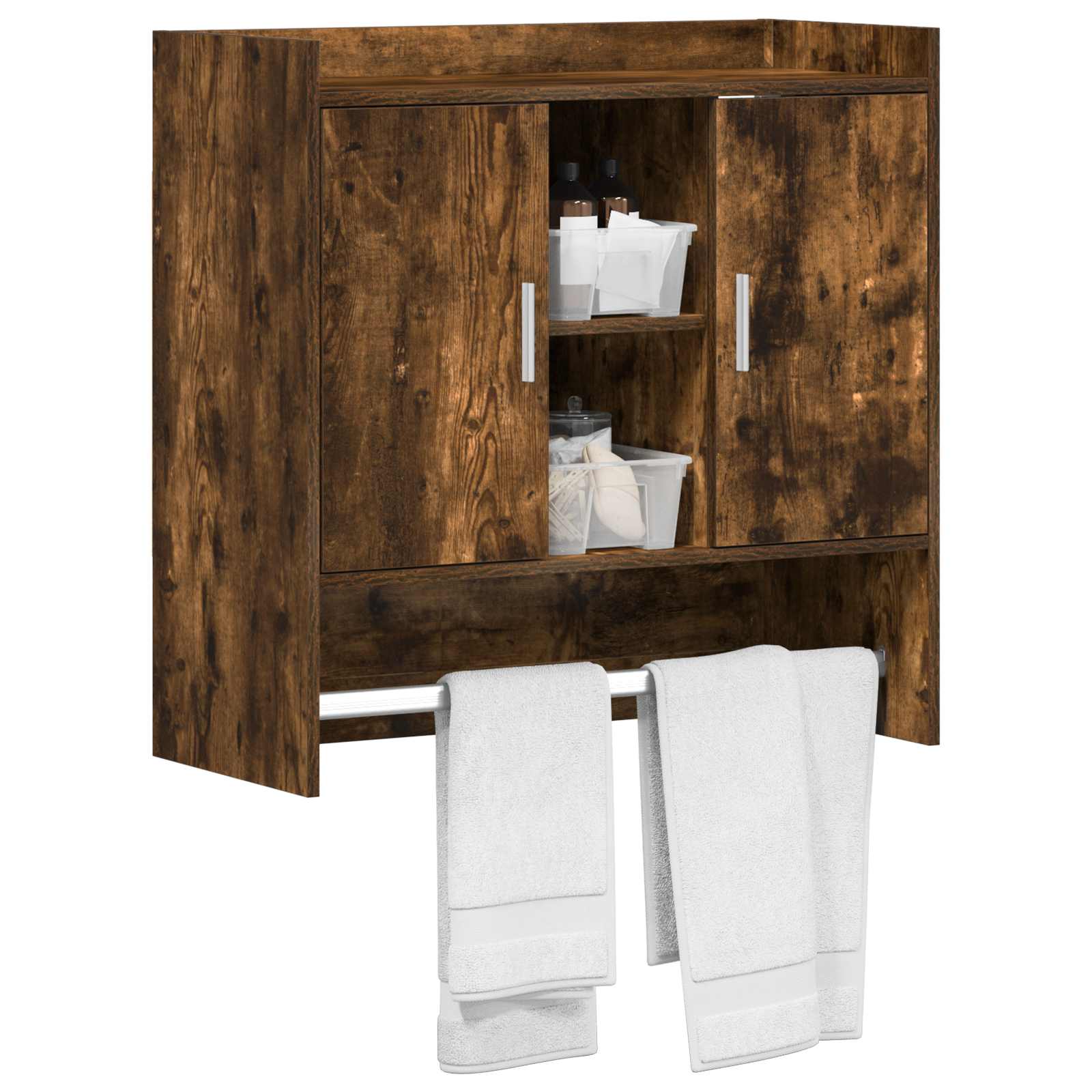 Polica na zidu Zidna montaža Dimljeni hrast 80 x 36 x 80 cm
