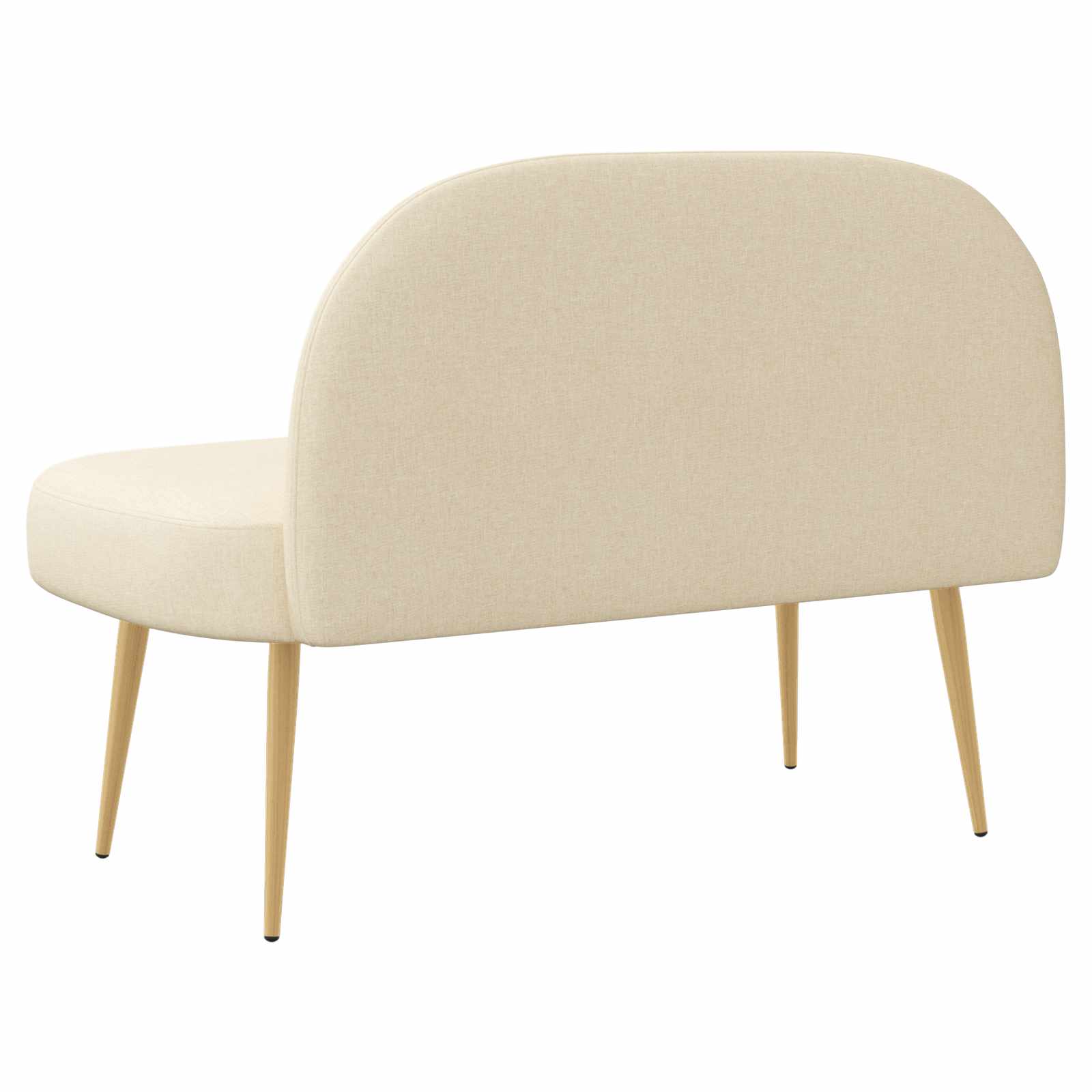 Oblikovana klupa s naslonjačem Krem 110 x 60 x 76 cm Poliester
