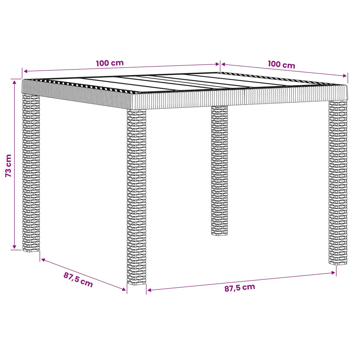 Vrtni set za objed 5 kom. Svjetlosiva i antracit PP 100 cm