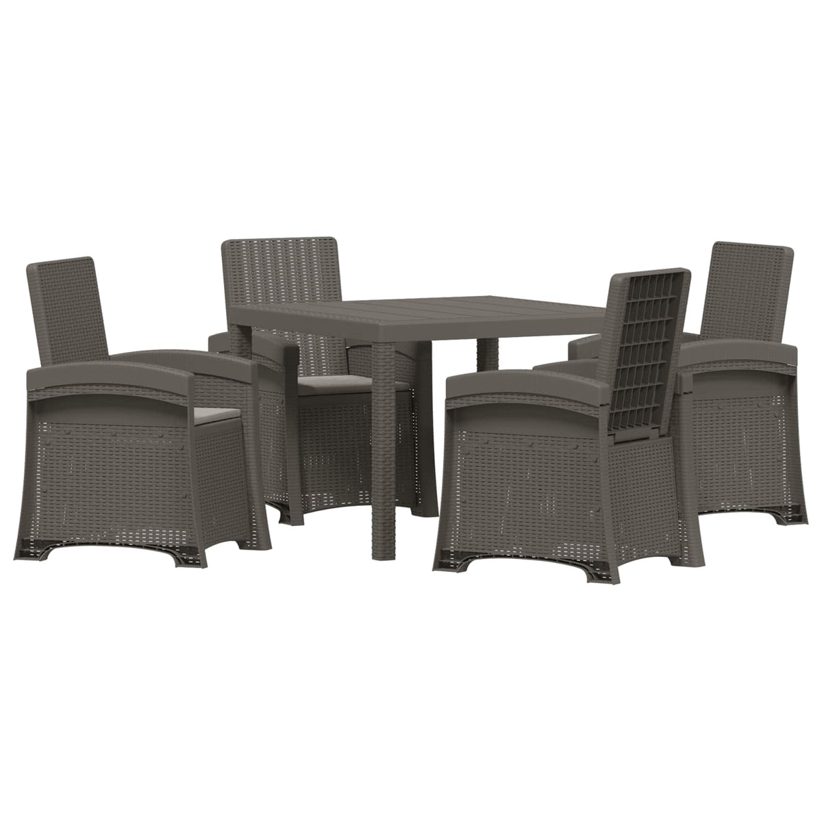 Vrtni set za objed 5 kom. Svjetlosiva PP 100 cm