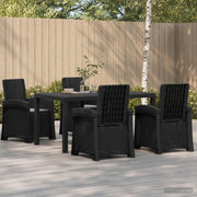 Vrtni set za objed 5 kom. Antracit PP 150 cm