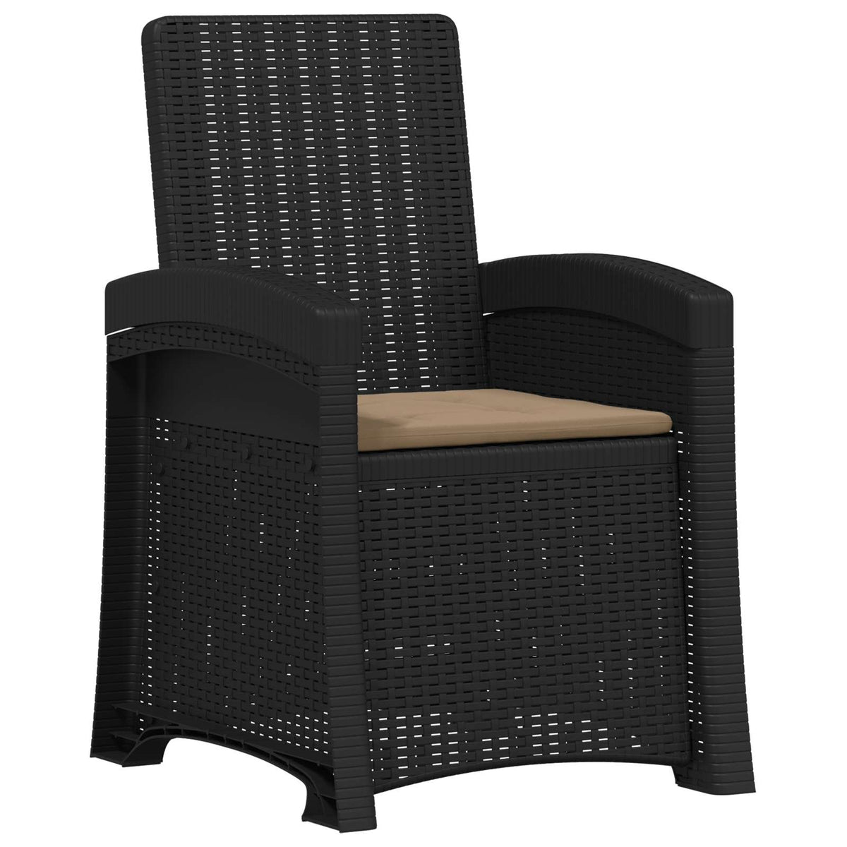 Vrtni set za objed 5 kom. Antracit i sivosmeđa PP 150 cm
