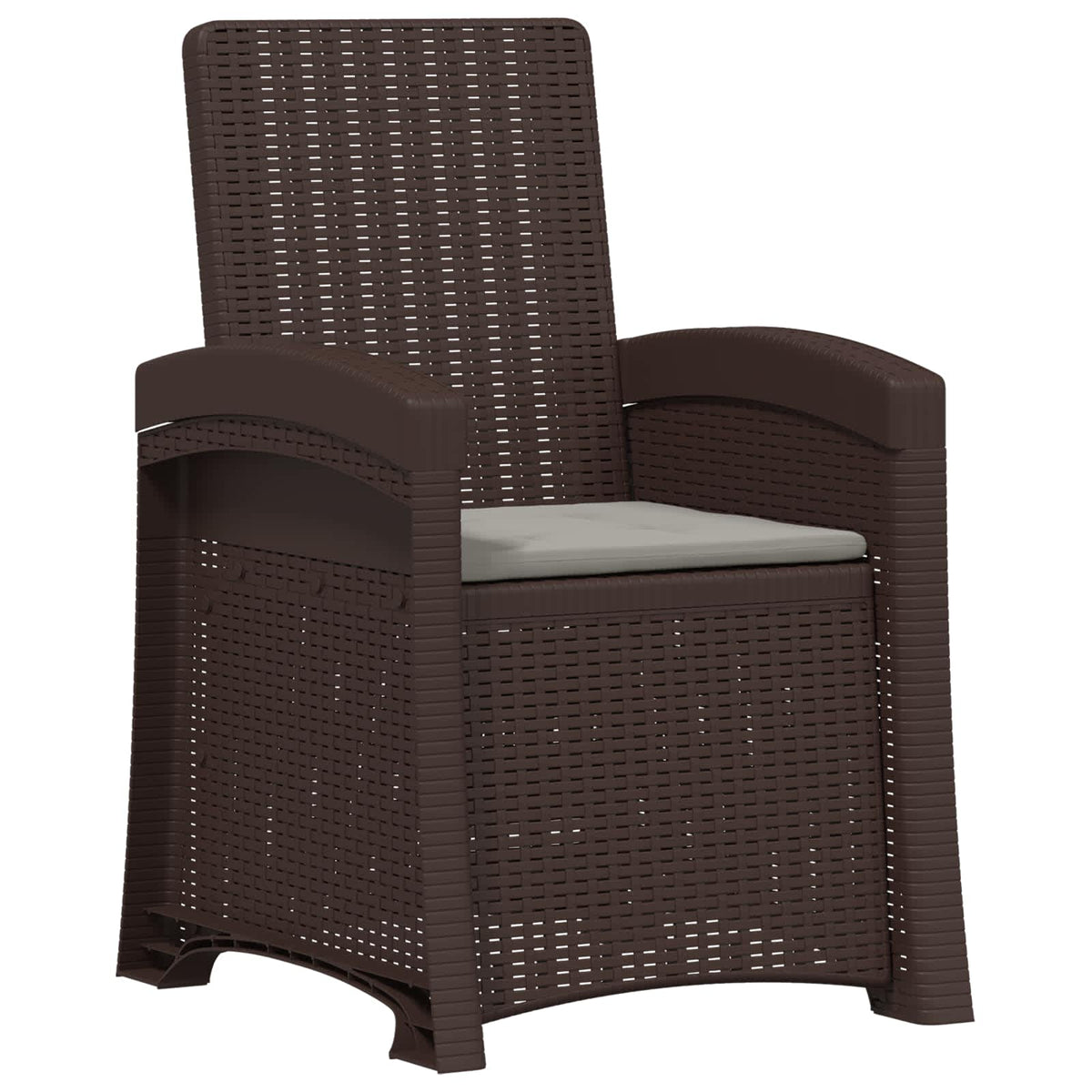 Vrtni set za objed 5 kom. Smeđa i svjetlosiva PP 150 cm