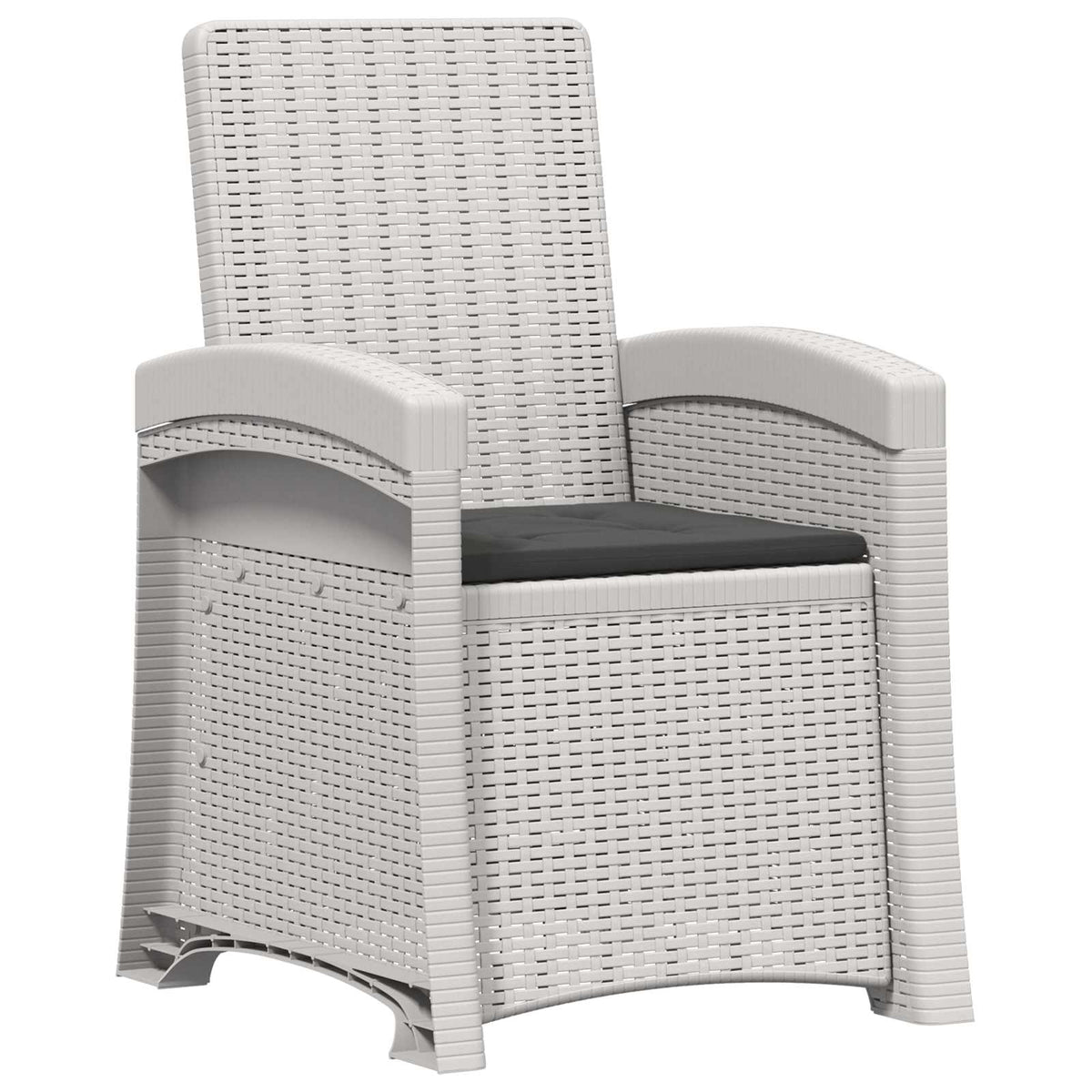 Vrtni set za objed 5 kom. Bijela i antracit PP 150 cm