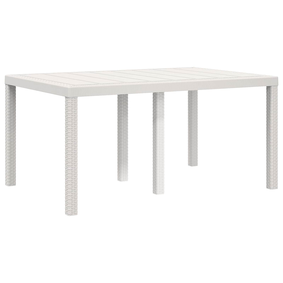 Vrtni set za objed 5 kom. Bijela i sivosmeđa PP 150 cm