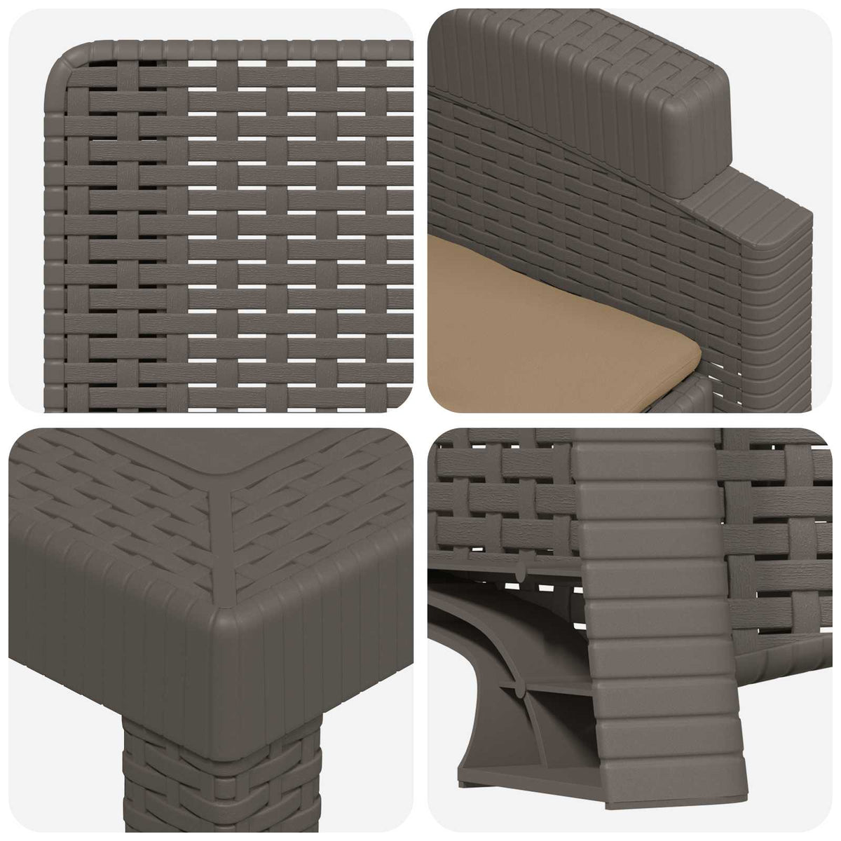 Vrtni set za objed 5 kom. Svijetlosiva i taupe PP Svjetlosiva 150 cm
