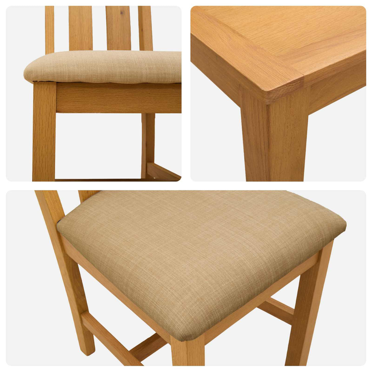 Blagovaonski set 5 kom. Bež Čvrsto Hrastovo Drvo 150 x 85 x 75 cm
