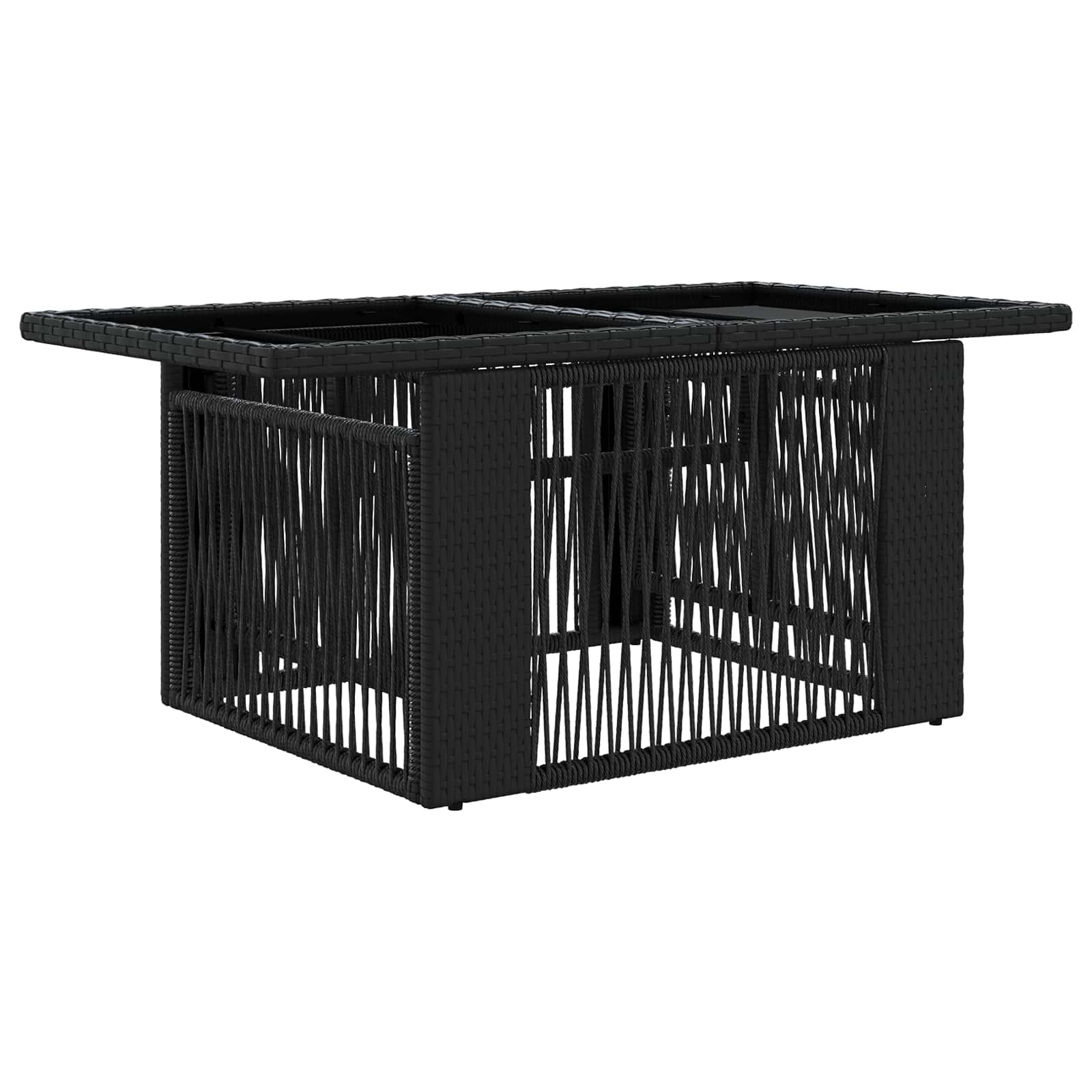 Stol za vrt Crna 100 x 55 x 37 cm PE Rattan i Staklo
