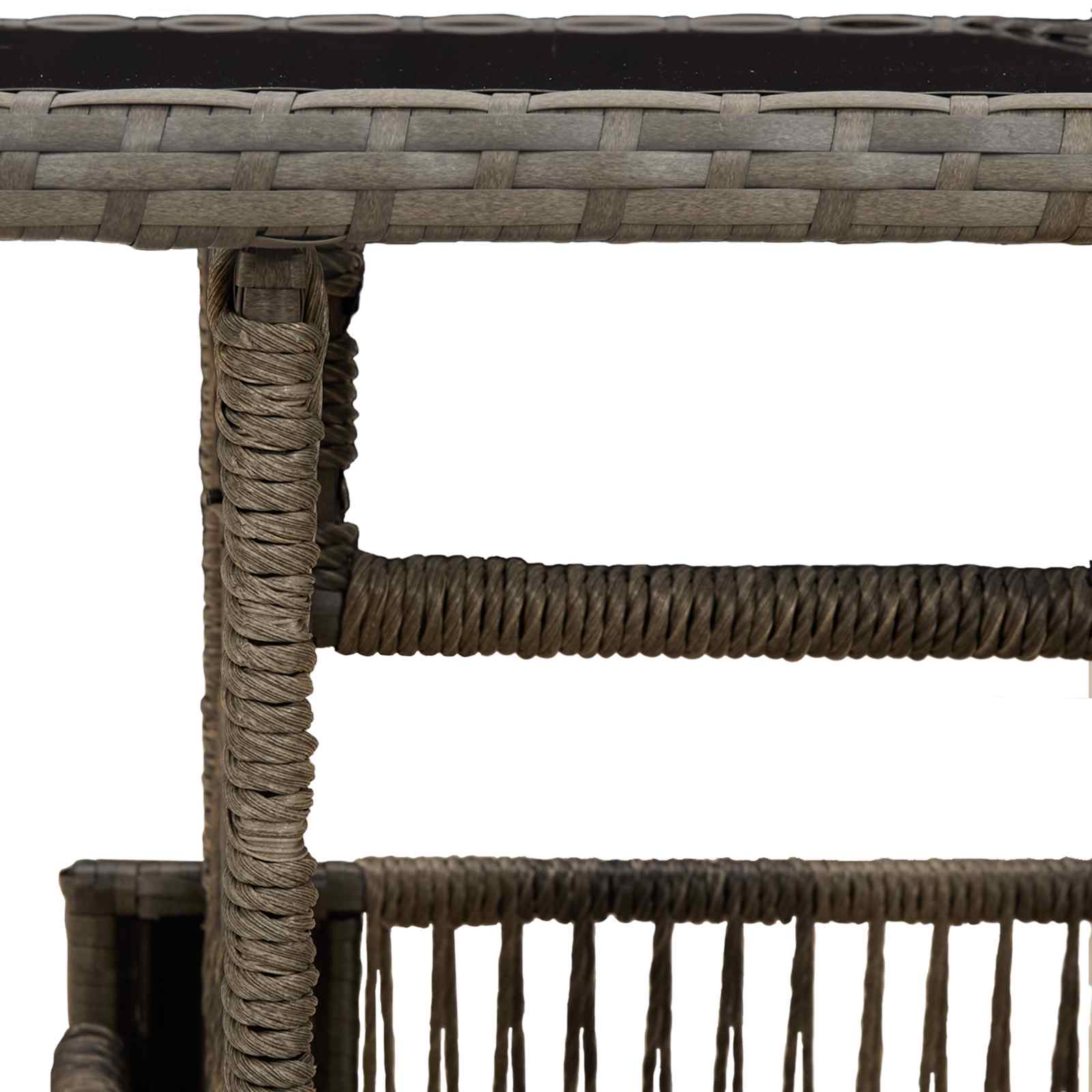 Stol za vrt Siva 100 x 55 x 37 cm PE Rattan i Staklo