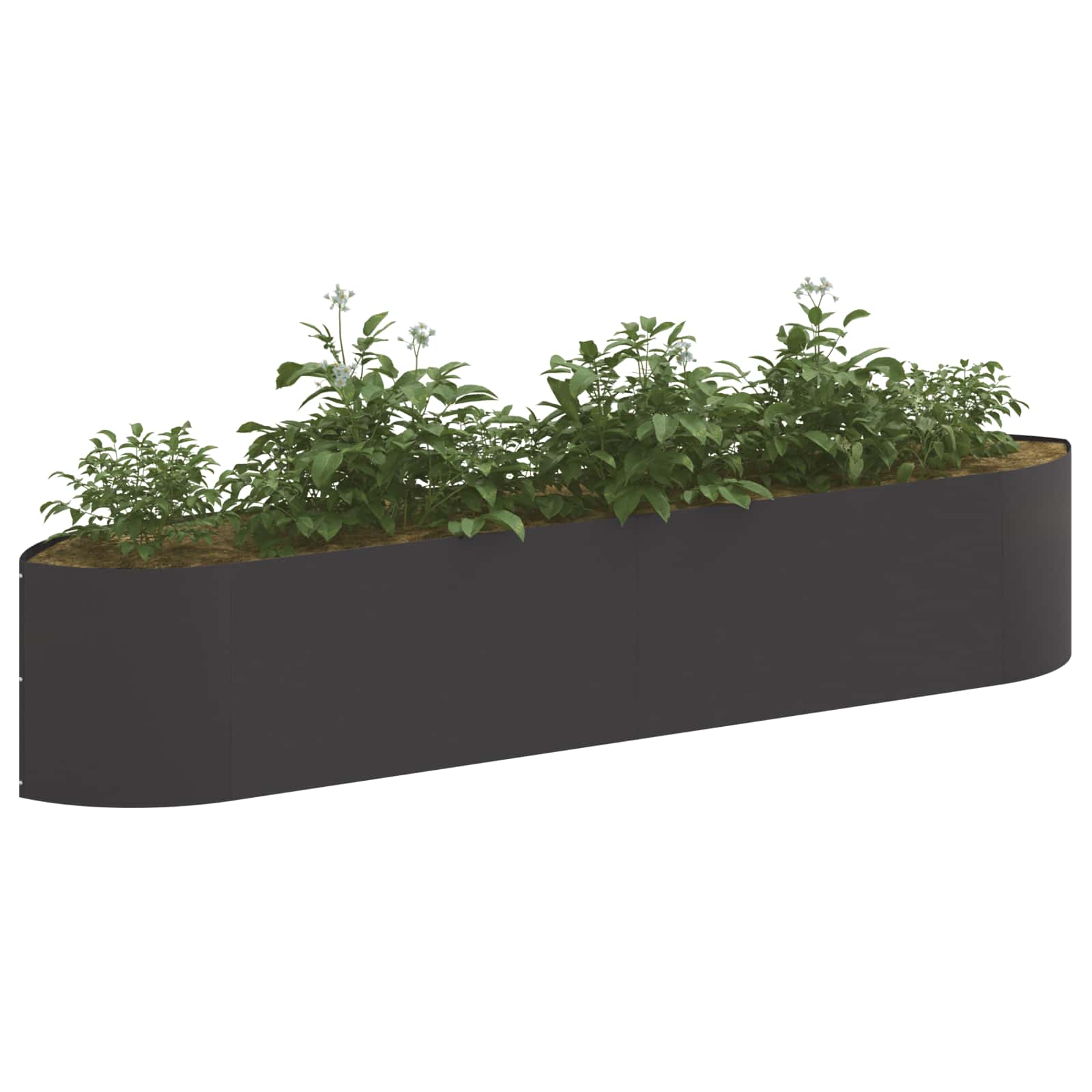 Povišeni vrtni krevet Crna 220 x 40 x 40 cm Čelik
