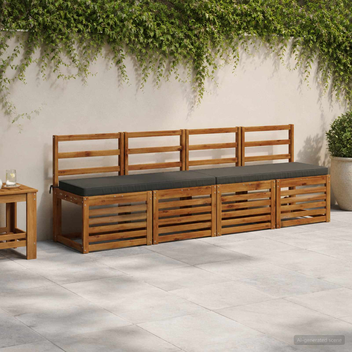 Jastučići za klupe - 2 dijela VUGHT 2 kom. 100% poliester Antracit