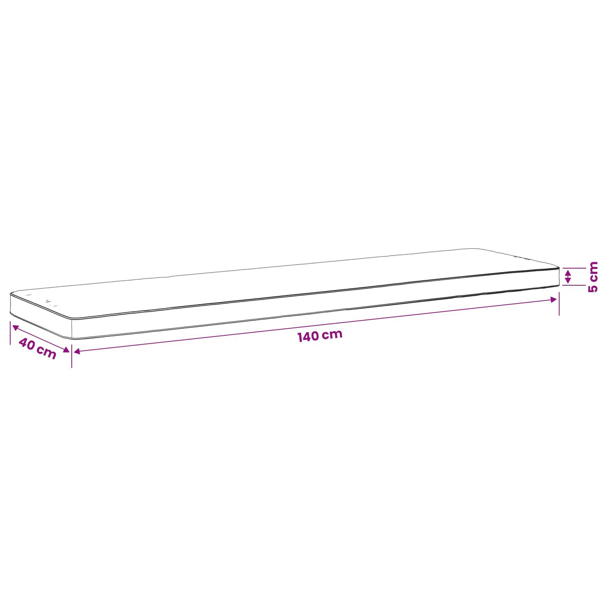 Jastučići za klupe - 2 dijela VUGHT 2 kom. 100% poliester Smeđesiva