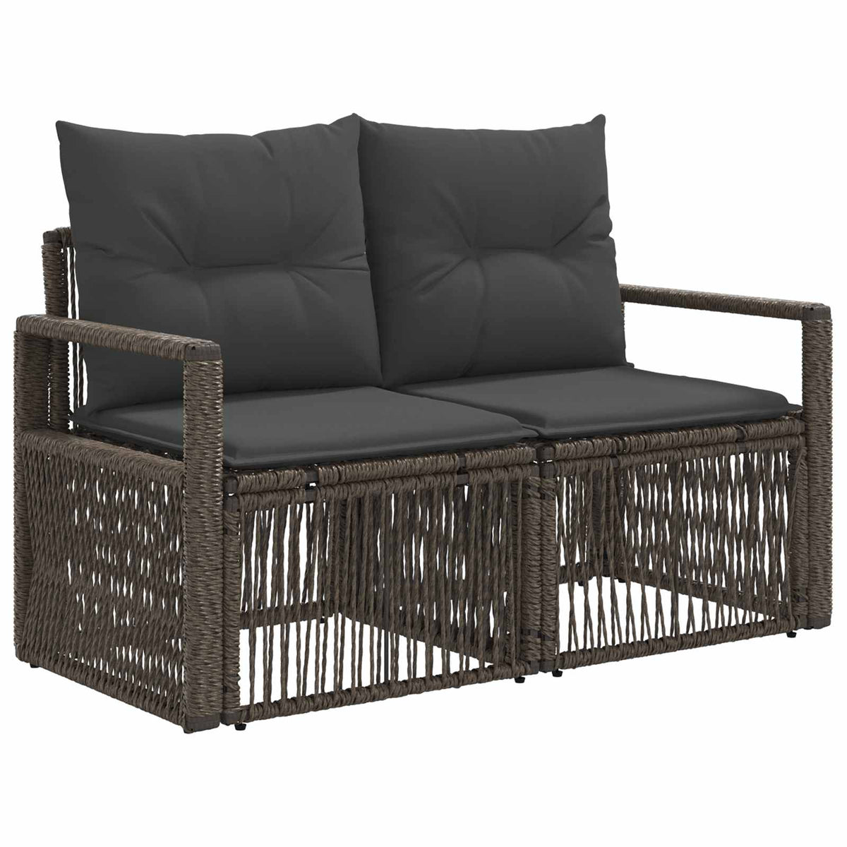 Sjedeća garnitura za vrt 12 kom. Siva poliratan 61 x 62 x 70 cm