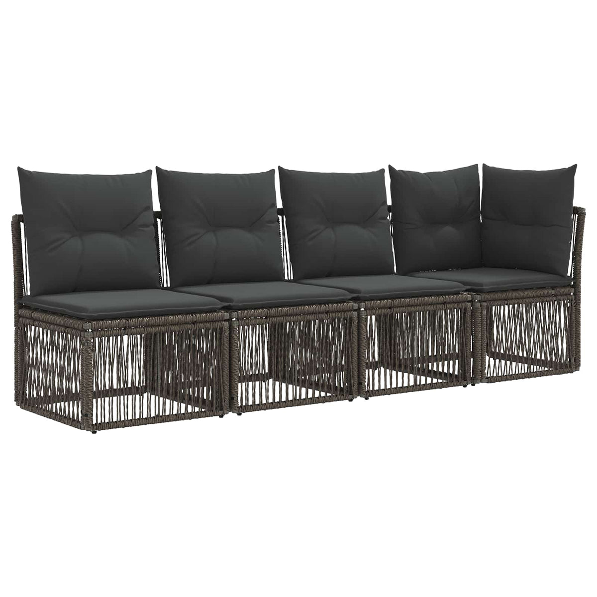 Sjedeća garnitura za vrt 8 kom. Siva poliratan 62 x 62 x 70 cm