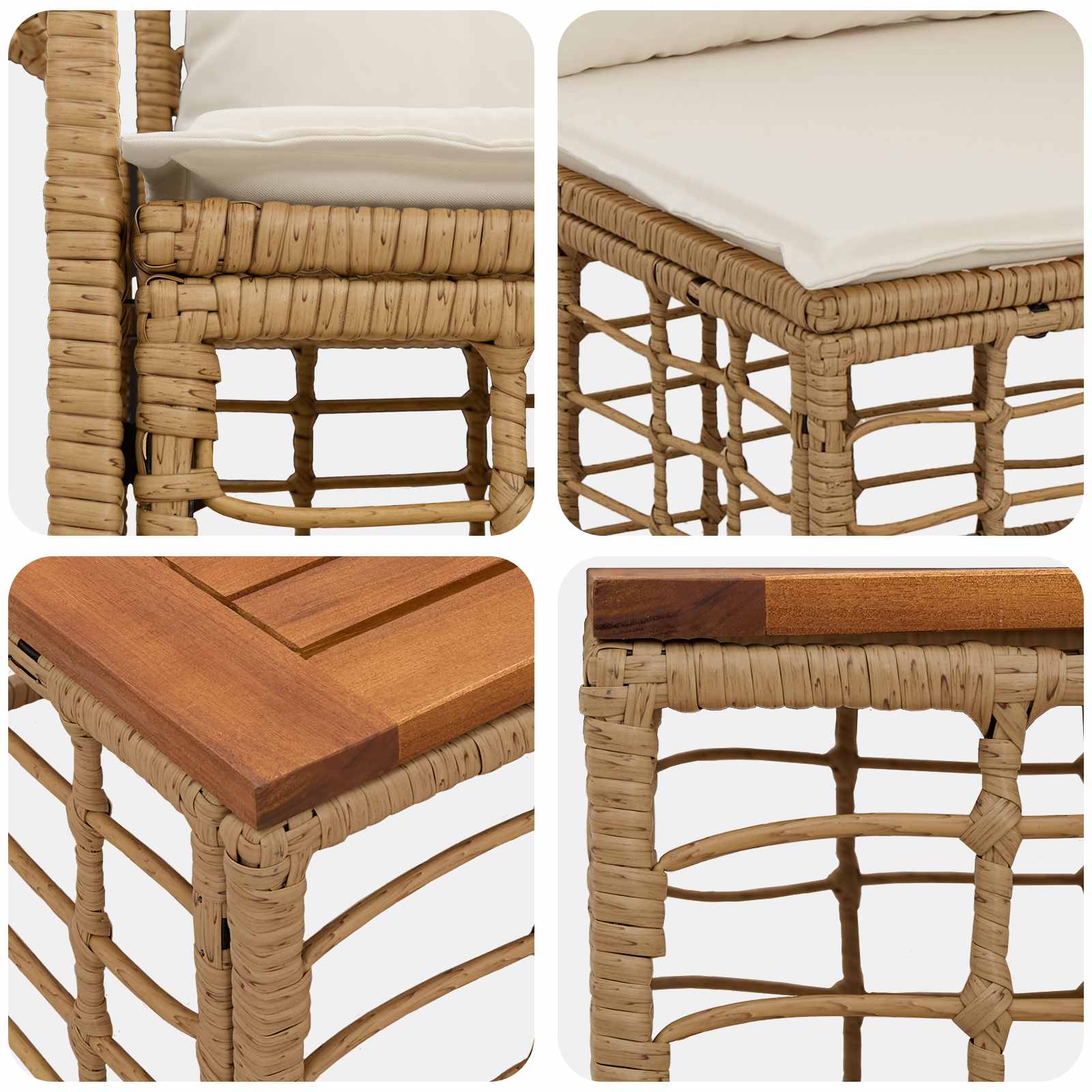 Set vanjskih sofa 14 pcs Prirodna i krema bijela Poliester