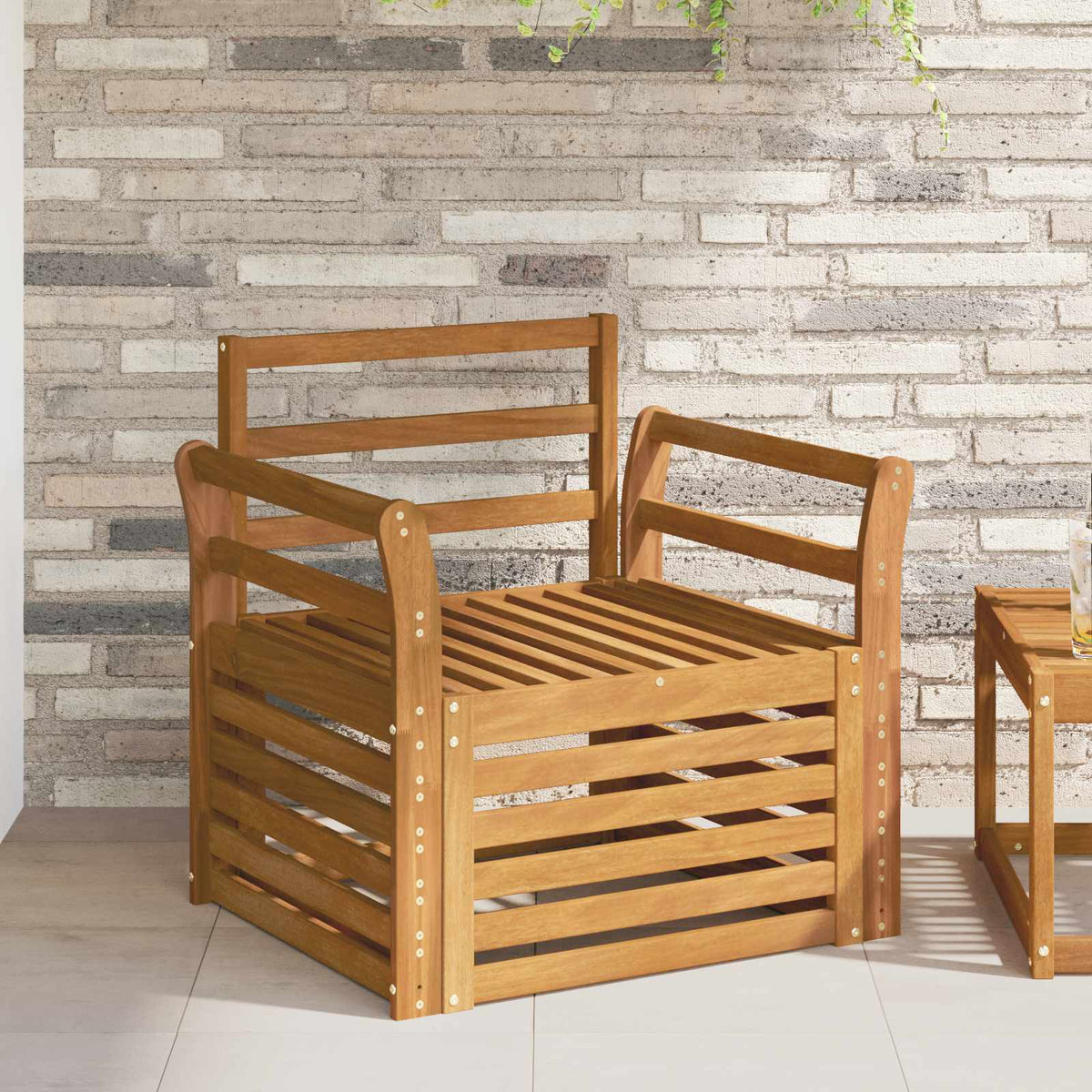 Set vanjskih sofa Čvrsto drvo akacije Smeđa 75,5 x 63 x 73 cm