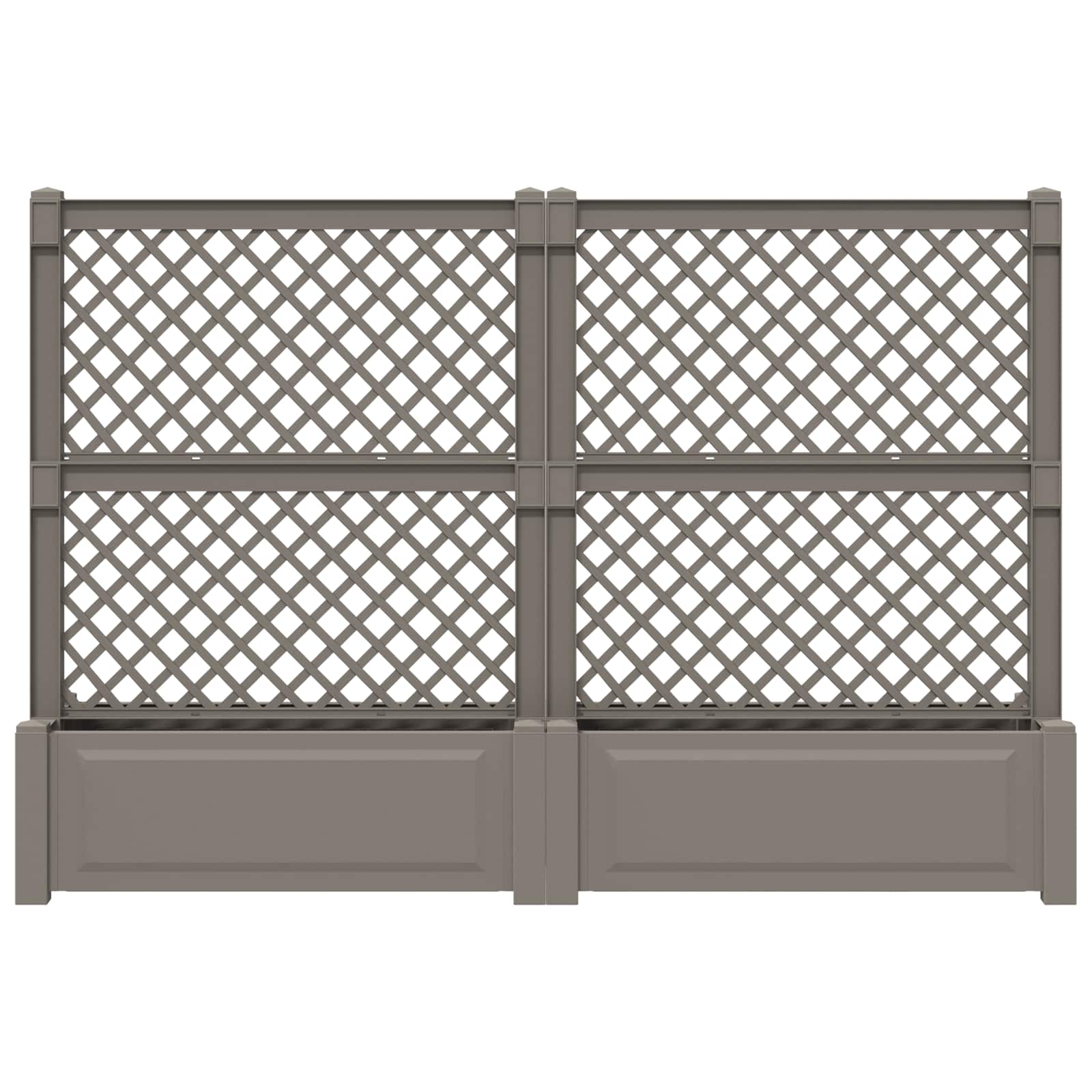 Velika saksija s rešetkom 2 pcs Siva 200 x 43 x 133,5 cm PP