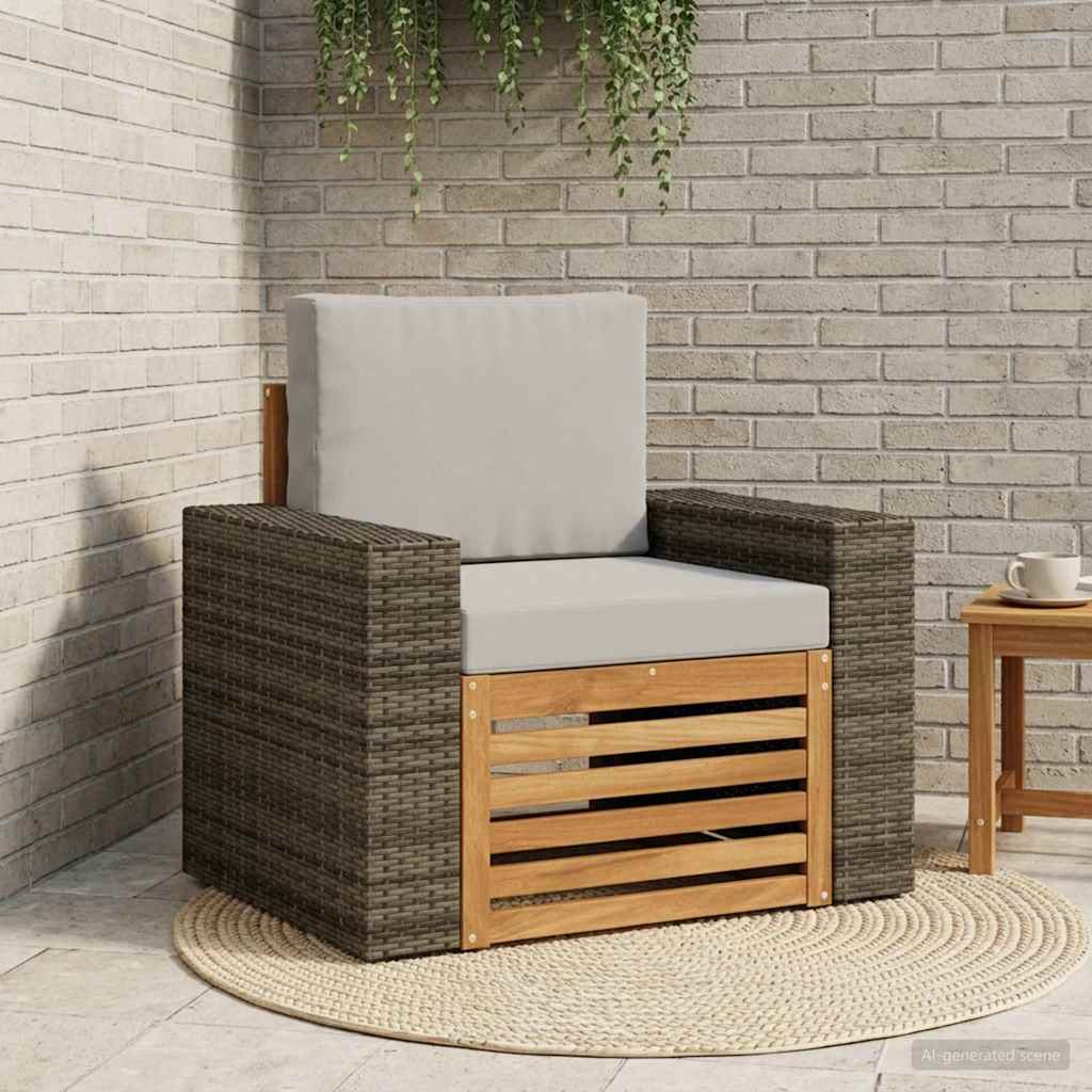 Srednja sofa za van Prirodna Smeđa 63 x 87 x 73 cm