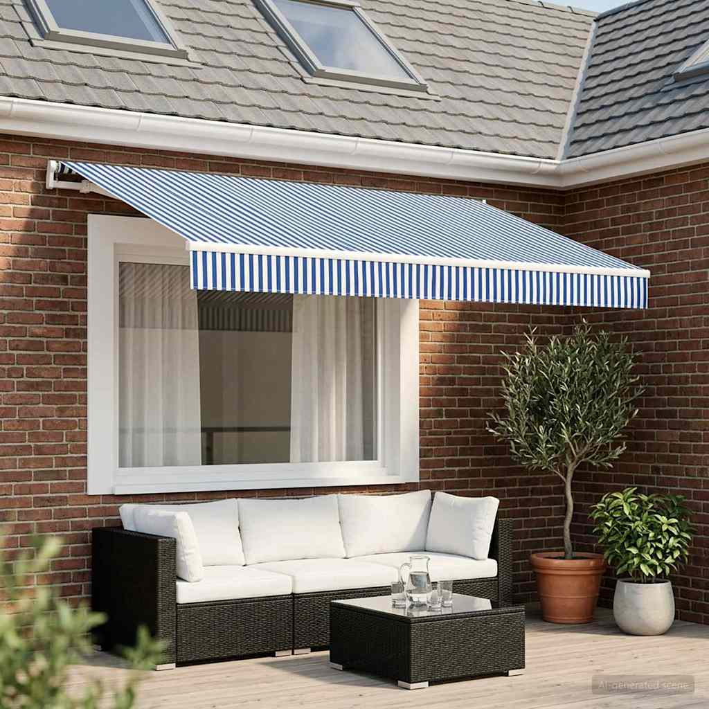 Zamjensko platno za tendu Plava i bijela 350 x 250 cm Poliester