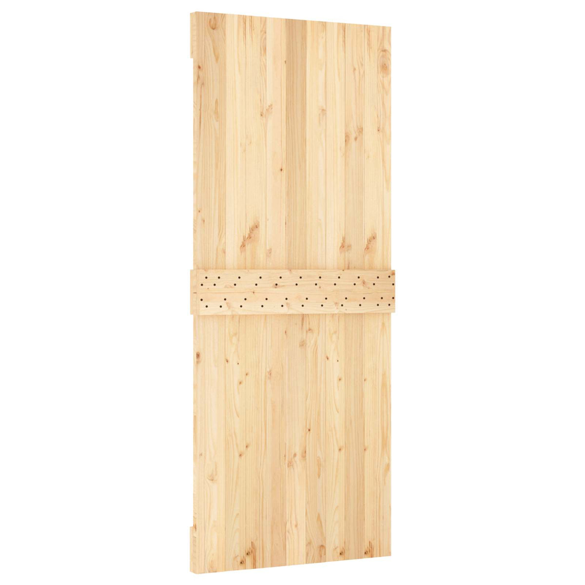 Klizna vrata Prirodna i crna 85 x 210 cm Čvrsta borovina Smeđa 183 x 5.5 x 210 cm