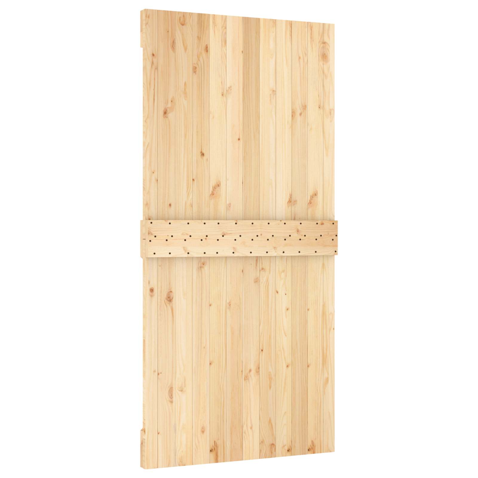 Klizna vrata Prirodna i crna 100 x 210 cm Čvrsta borovina