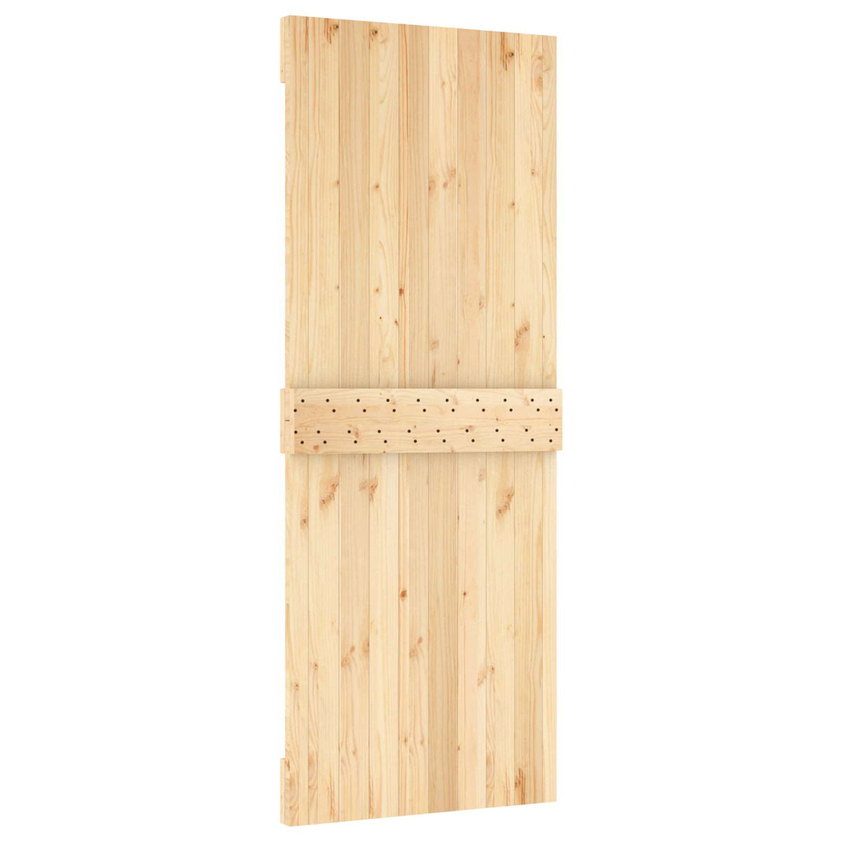 Klizna vrata Prirodna i bijela 80 x 210 cm Čvrsta borovina Smeđa 183 x 5.5 x 210 cm
